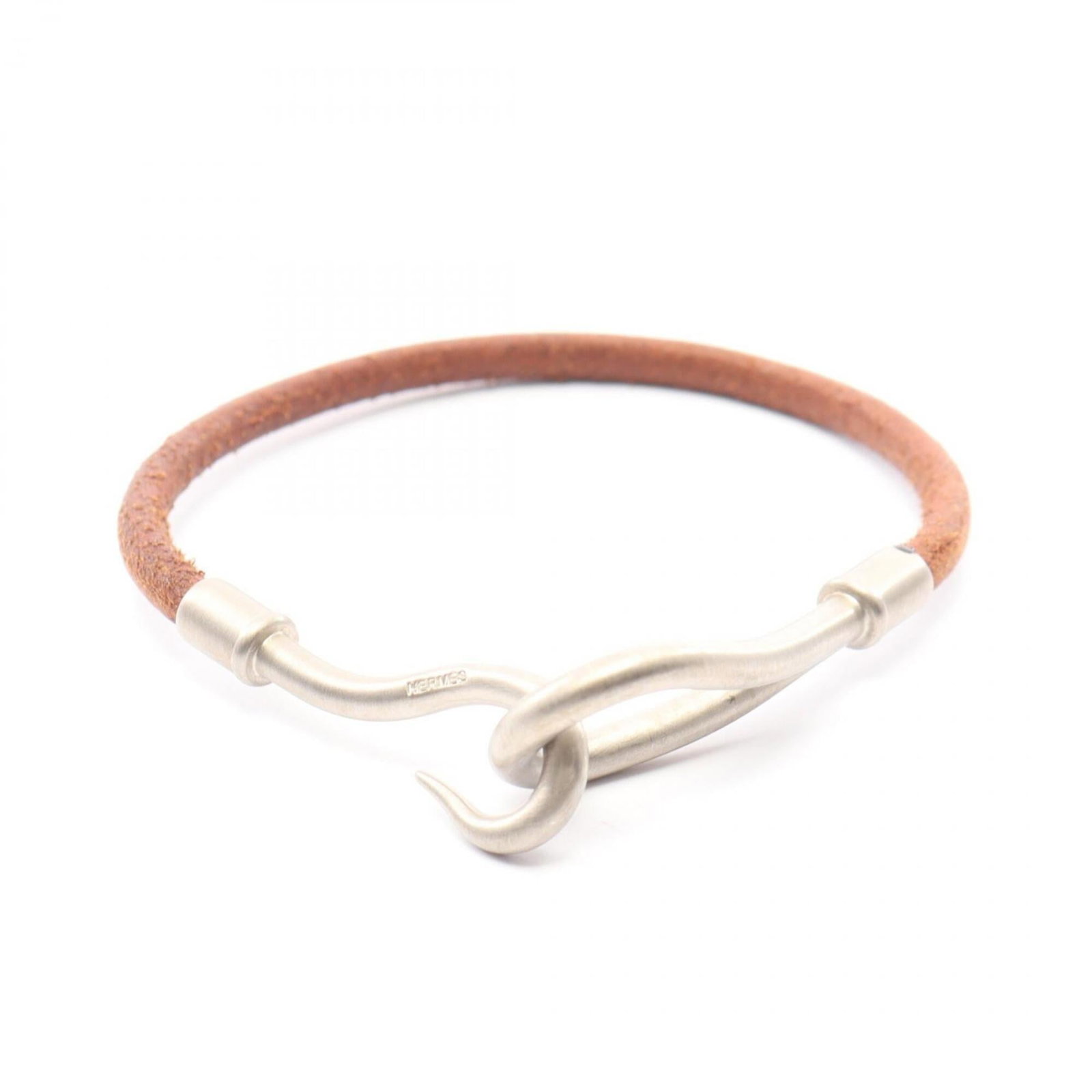 Hermes Charm Bracelet Leather Stainless Steel: Hermes Charm Bracelet Leather Stainless Steel Leather and stainless steel come together in this classic Hermes charm bracelet, available in brown and silver tones. Measuring 16cm in length, it