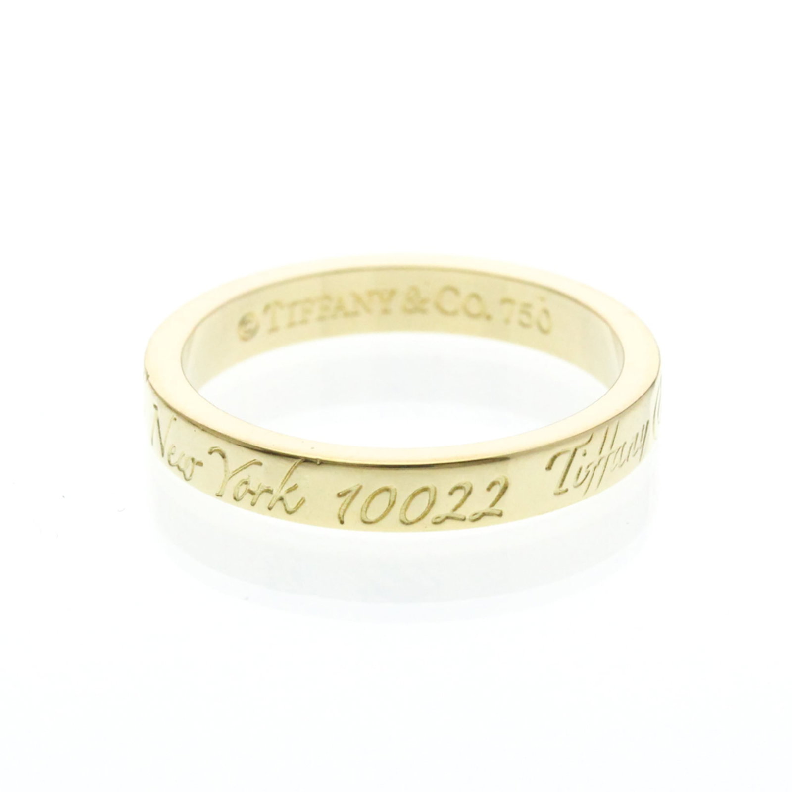 Tiffany Ring Gold Yellow 18K: Tiffany Ring Gold Yellow 18K Gold Yellow 18K Tiffany Ring features 2.7mm width and weighs 3.1g, made from 18K yellow gold metal with no stone. The ring has a few traces of usage and some scratches/dir