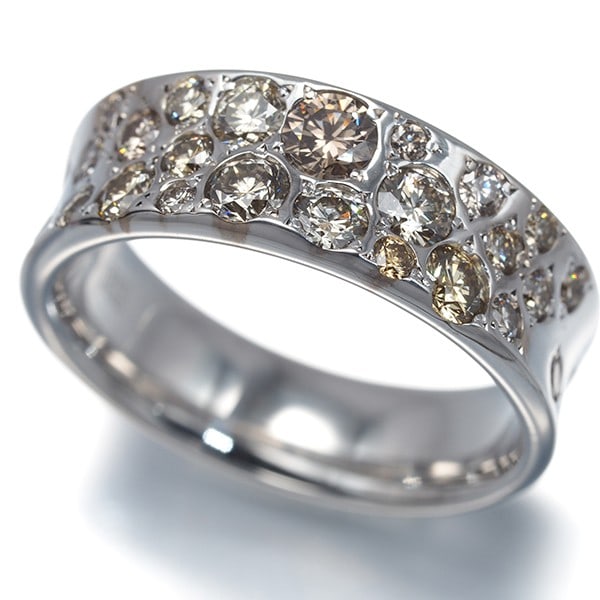 Kashikey Ring Diamond 1.00Ct Melange Us6 18K 750 White Gold: Kashikey Ring Diamond 1.00Ct Melange Us6 18K 750 White Gold Kashikey's 1.00Ct Melange diamond ring shines in 18k white gold, set in a stunning design that showcases the natural beauty of its main