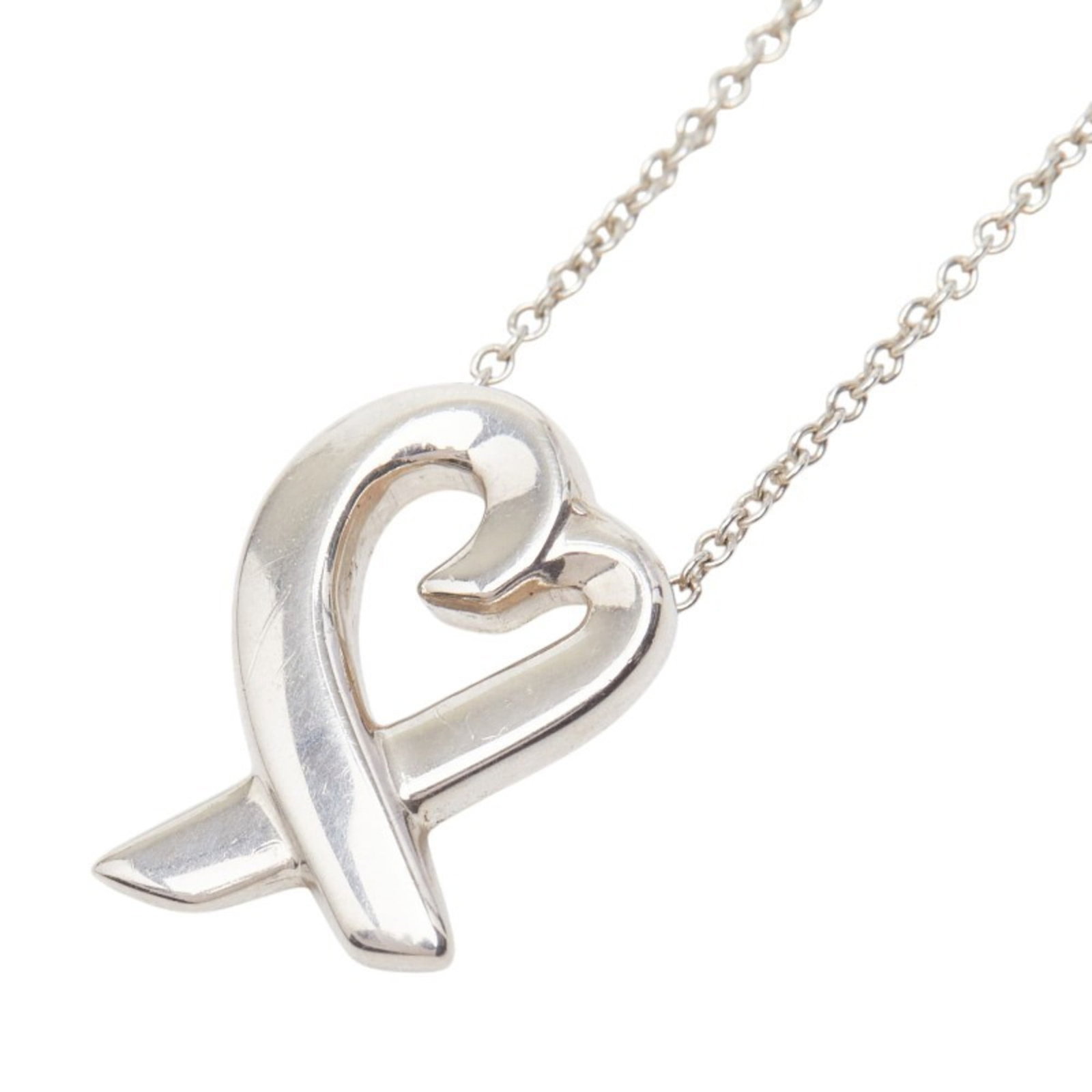 Tiffany & Co. Loving Heart Necklace Sv925 Silver Women'S. Tiffany: Tiffany & Co. Loving Heart Necklace Sv925 Silver Women'S. Tiffany Silver Tiffany & Co. Loving Heart Necklace in excellent condition, featuring a 15.6mm x 10.9mm pendant made from sterling silver