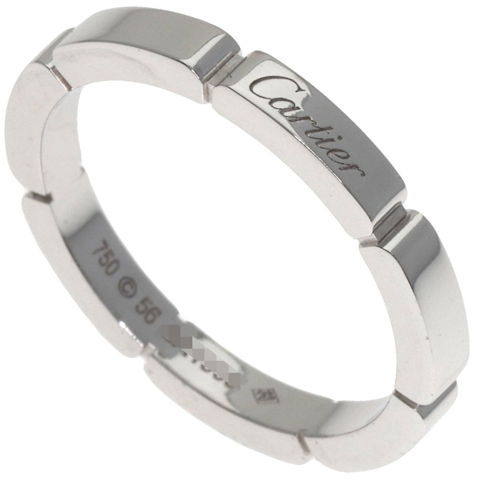 White Gold Cartier Band Ring 18K: White Gold Cartier Band Ring 18K 18K White Gold Cartier Band Ring for Women in Excellent Condition. This beautiful ring features a classic band design made from high-quality white gold, with some