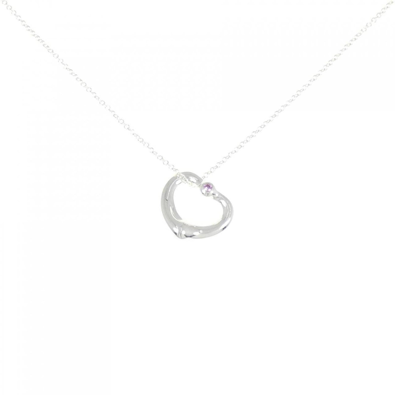 Heart Open Tiffany Necklace: Heart Open Tiffany Necklace Heart Open Tiffany Necklace - A beautiful, sterling silver pendant featuring a stunning sapphire stone. The necklace's classic design and elegant simplicity make it a