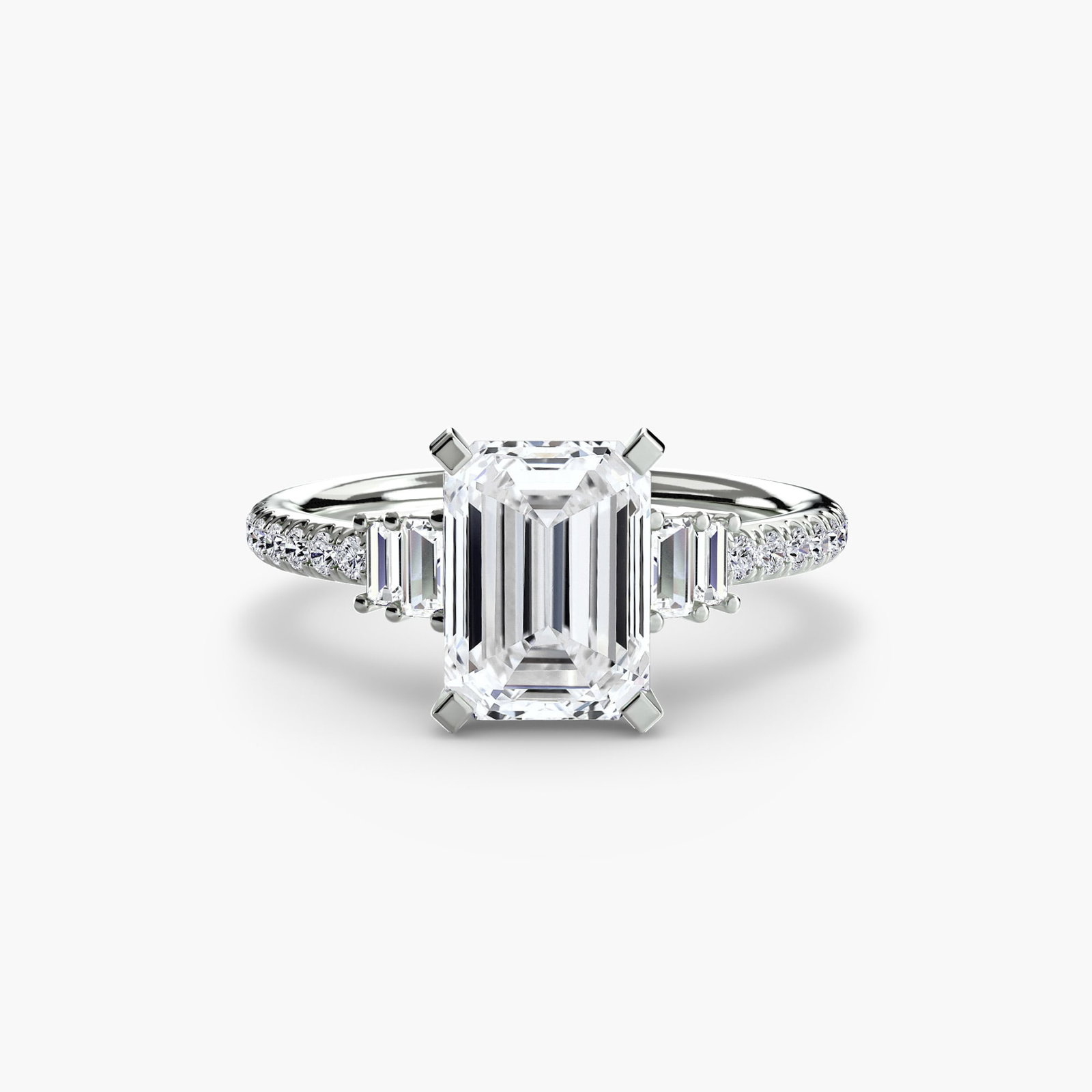 Pave Emerald 950 Platinum Ring Setting - 2