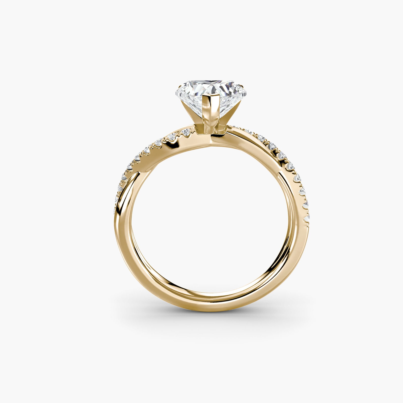 Pave Heart 14Kt Yellow Gold Ring Setting: Pave Heart 14Kt Yellow Gold Ring Setting Pave heart ring setting in 14Kt yellow gold, featuring 20 side stones totaling 0.19 carats, crafted with precision and attention to detail. This beautiful