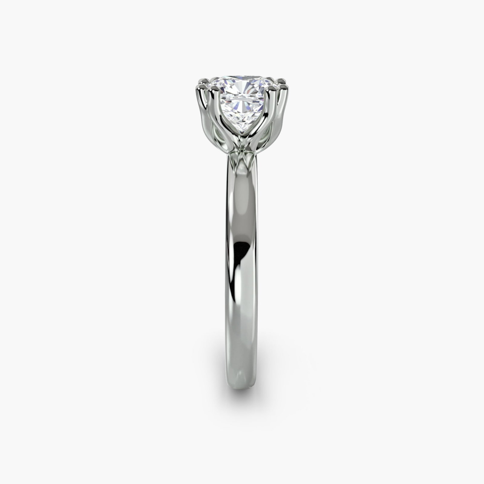 Solitaire Cushion 18Kt White Gold Ring Setting - 3
