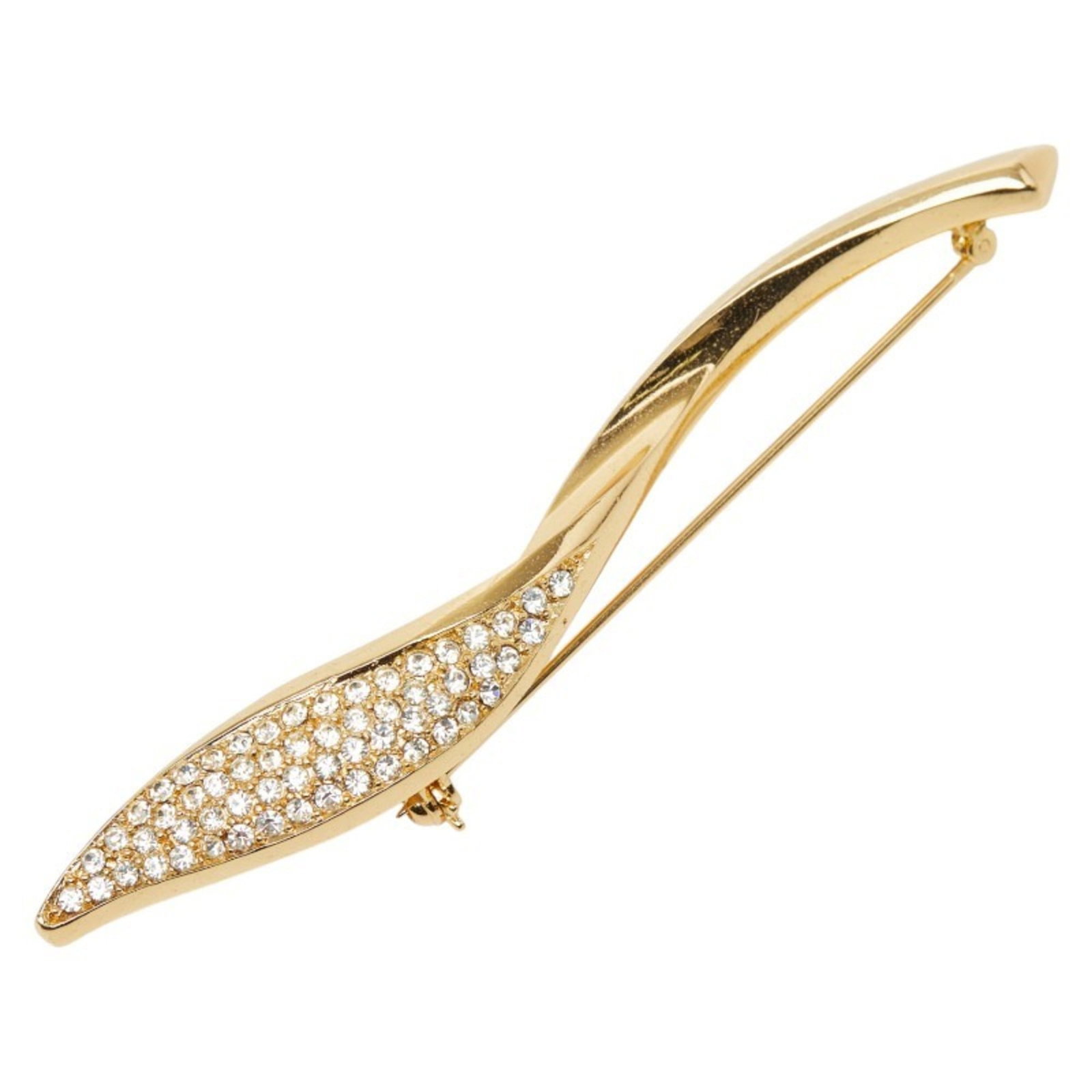 Dior Rhinestone Christian: Dior Rhinestone Christian Dior Rhinestone Brooch boasts an eye-catching rhinestone design, adding a touch of glamour to any outfit. Measuring 94.9cm x 11.9cm, this statement piece is a striking