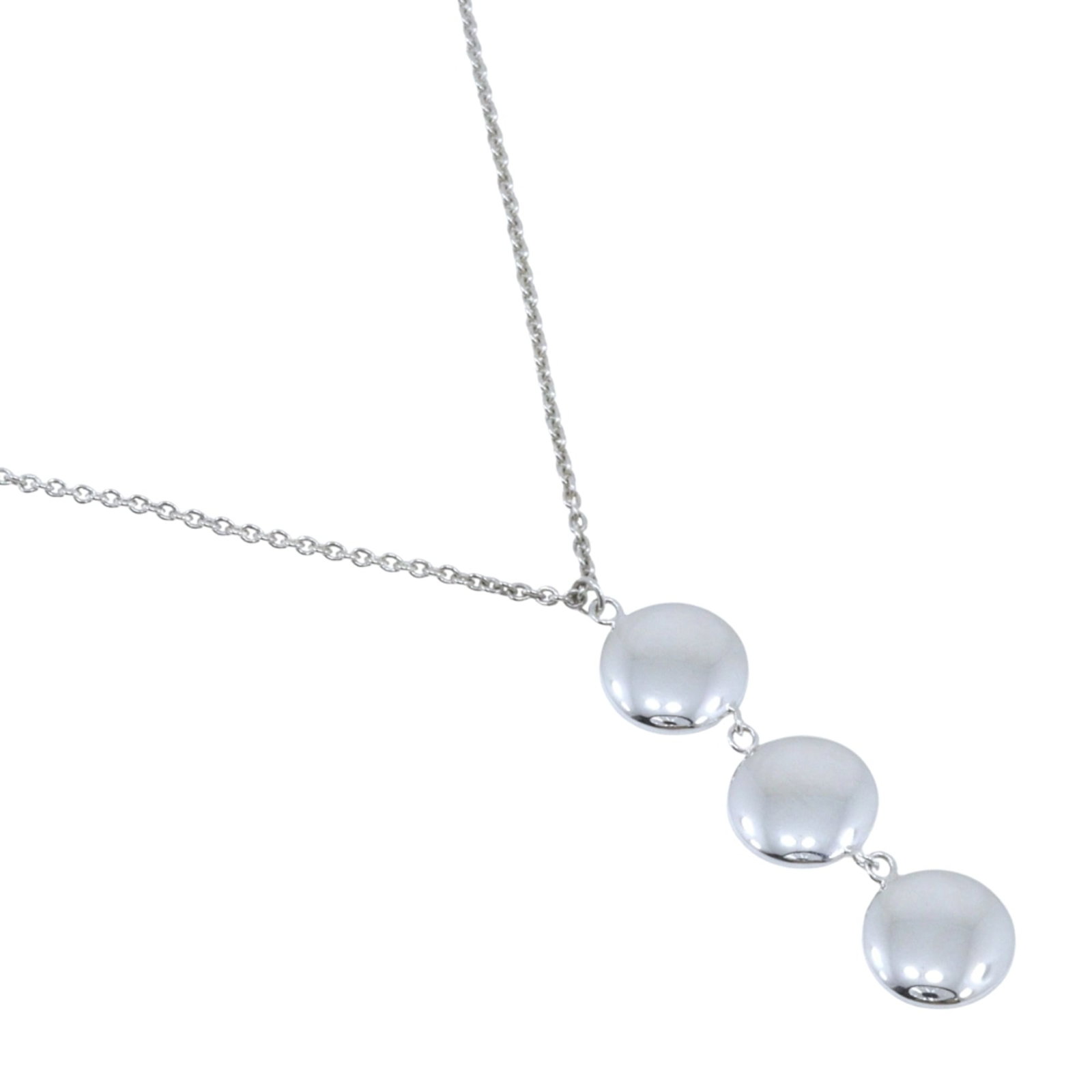 Tiffany & Co. Triple Circle Drop Necklace Sterling Silver 925 Approx. 13.0G Women'S. (1 of 7)