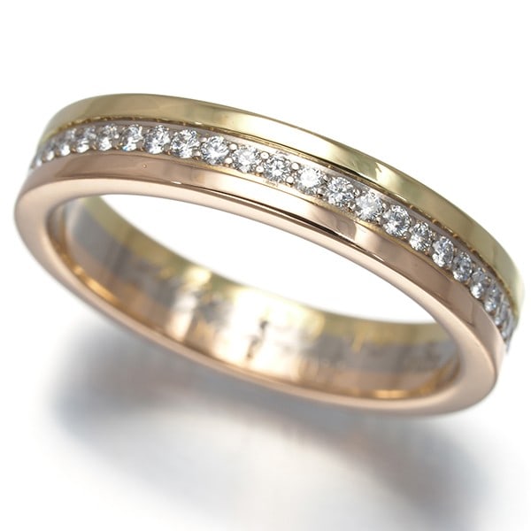 Cartier Ring Diamond Vendome Louis Cartier 3Color Full Eu49 18K Yg/ Wg/ Rg (1 of 6)