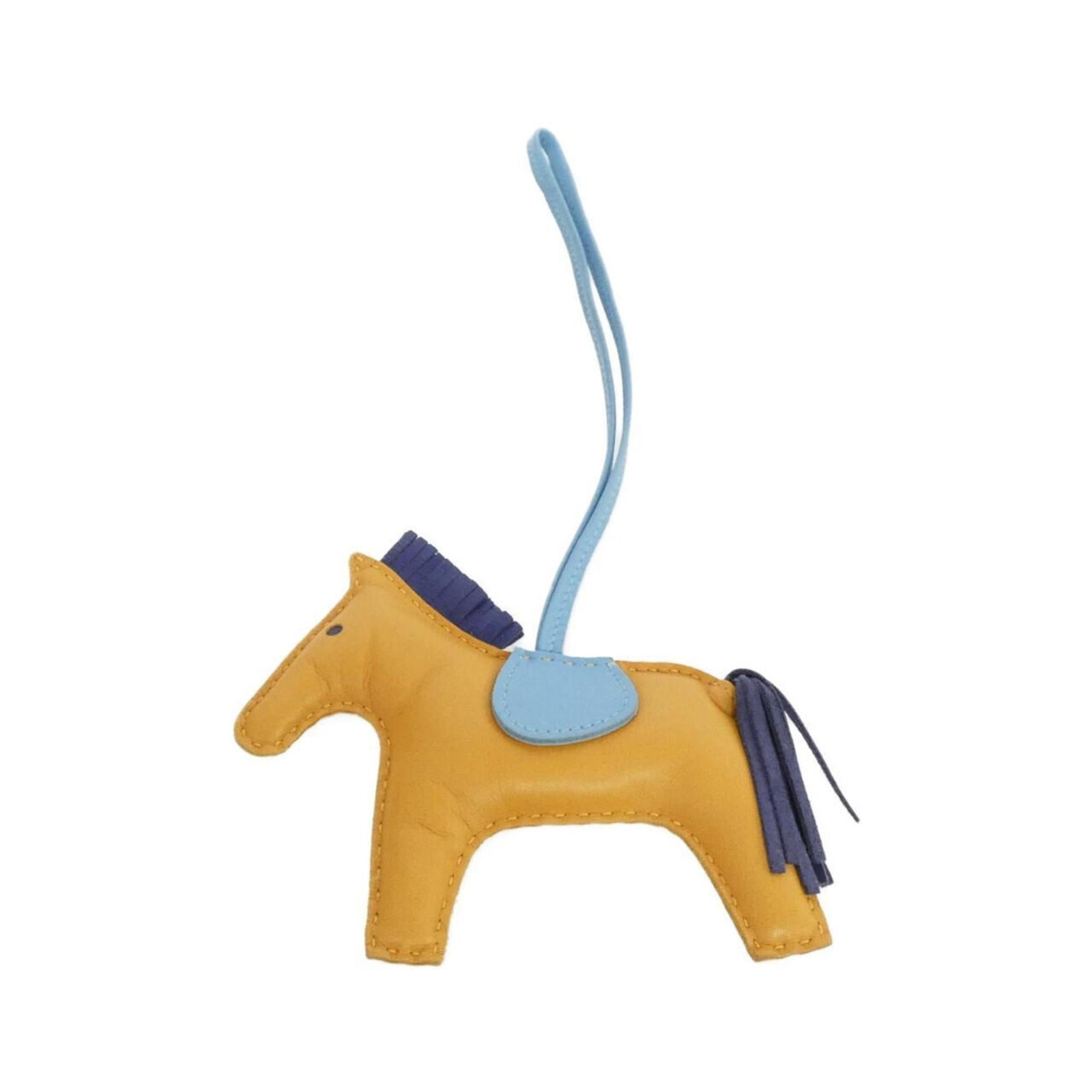 Hermes Handbag Charm Agneau Milo: Hermes Handbag Charm Agneau Milo Agneau Milo, a vibrant and playful material, gives the Hermes Handbag Charm Agneau Milo its unique character. This used charm features a Celeste and Yellow color