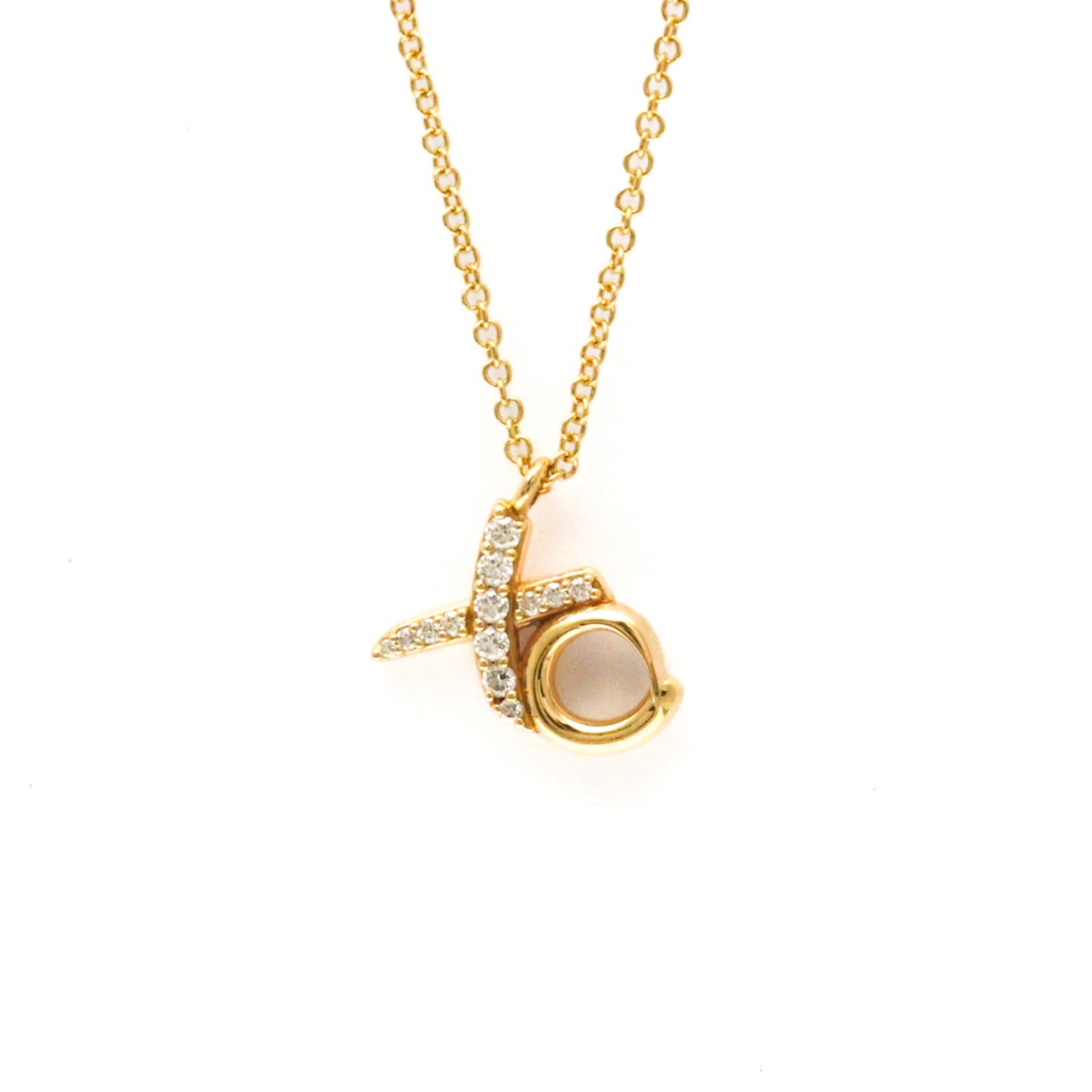 Tiffany Love & Kisses Pink Gold (18K) Diamond Menwomen Fashion Pendant Necklace (Pink Gold): Tiffany Love & Kisses Pink Gold (18K) Diamond Menwomen Fashion Pendant Necklace (Pink Gold) Pink Gold (18K) Diamond Pendant Necklace in Fashion Style. This stunning necklace features a 2.3g diamond pe