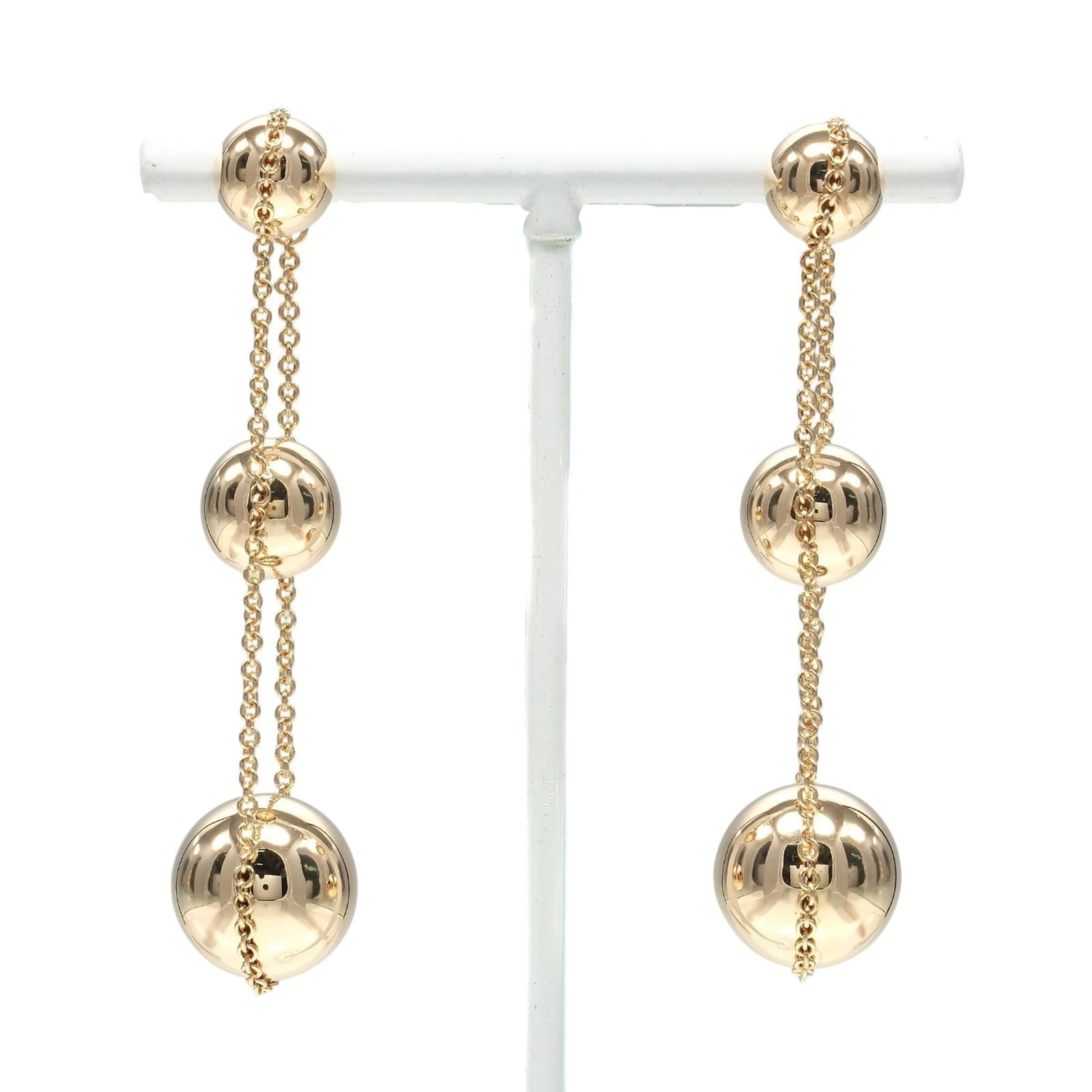 Pink Gold Tiffany Drop Earrings 18K: Pink Gold Tiffany Drop Earrings 18K Pink Gold Tiffany Drop Earrings 18K are crafted from high-quality pink gold (18K) and feature a classic drop design. With their elegant size (60.00mm x 13.80mm / 2.