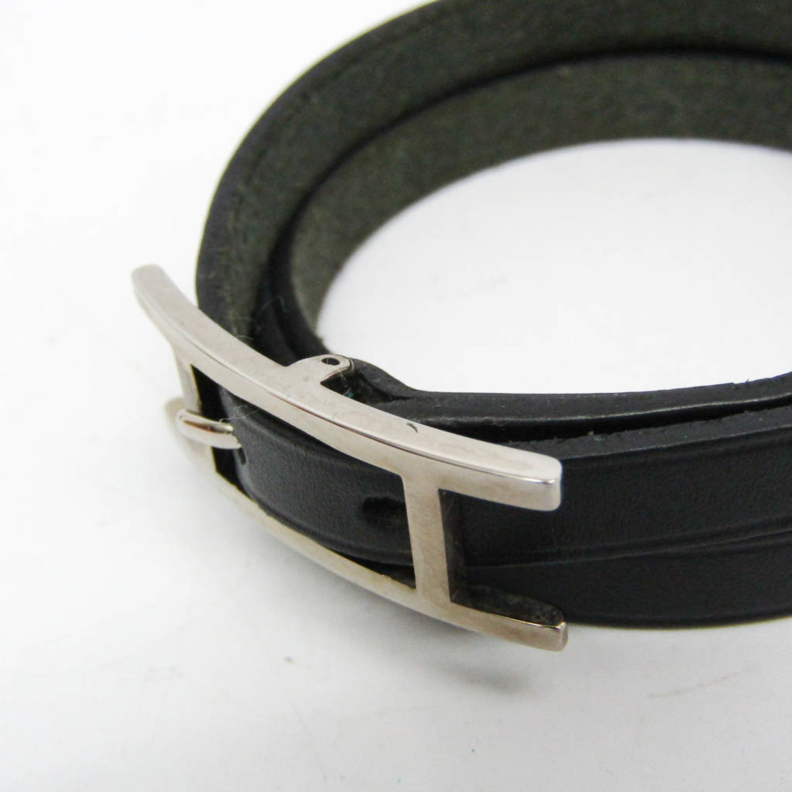 Metal leather bangle Hermes - 4