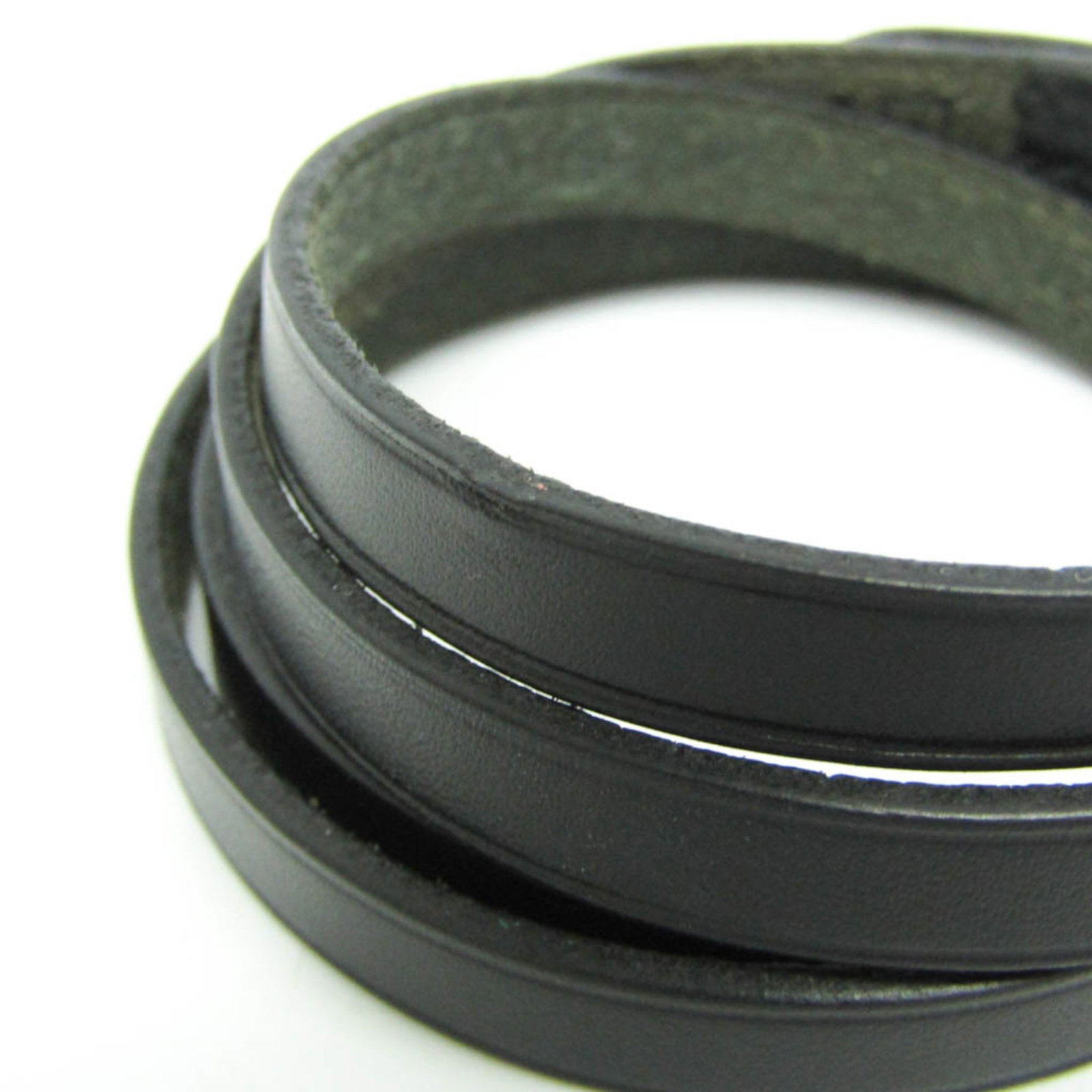 Metal leather bangle Hermes - 6