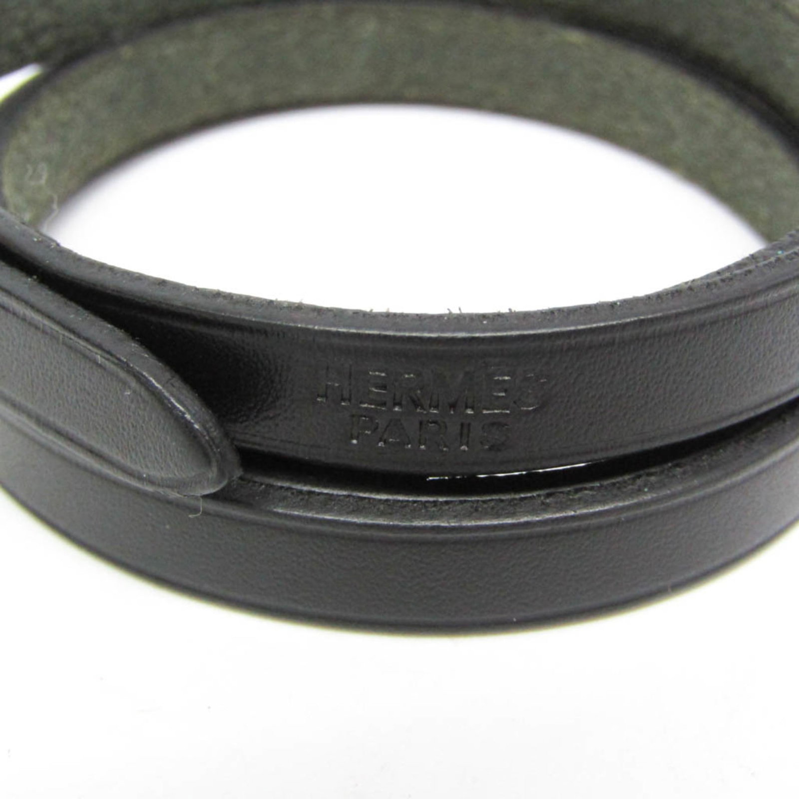 Metal leather bangle Hermes - 8