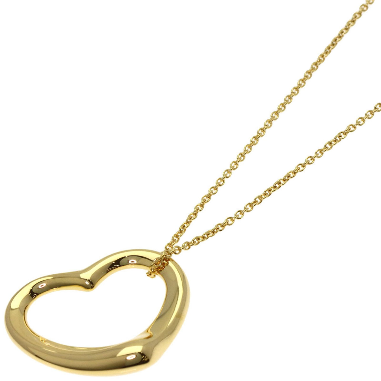 Open Heart Necklace In 18K Yellow Gold For Women By Tiffany: Open Heart Necklace In 18K Yellow Gold For Women By Tiffany 18K Yellow Gold Open Heart Necklace for Women by Tiffany. This stunning necklace features an 18.4mm x 22.2mm open heart pendant set in 18K y