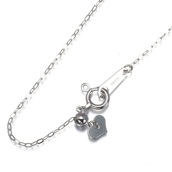 Link chain necklace 18k white gold flat (1 of 3)