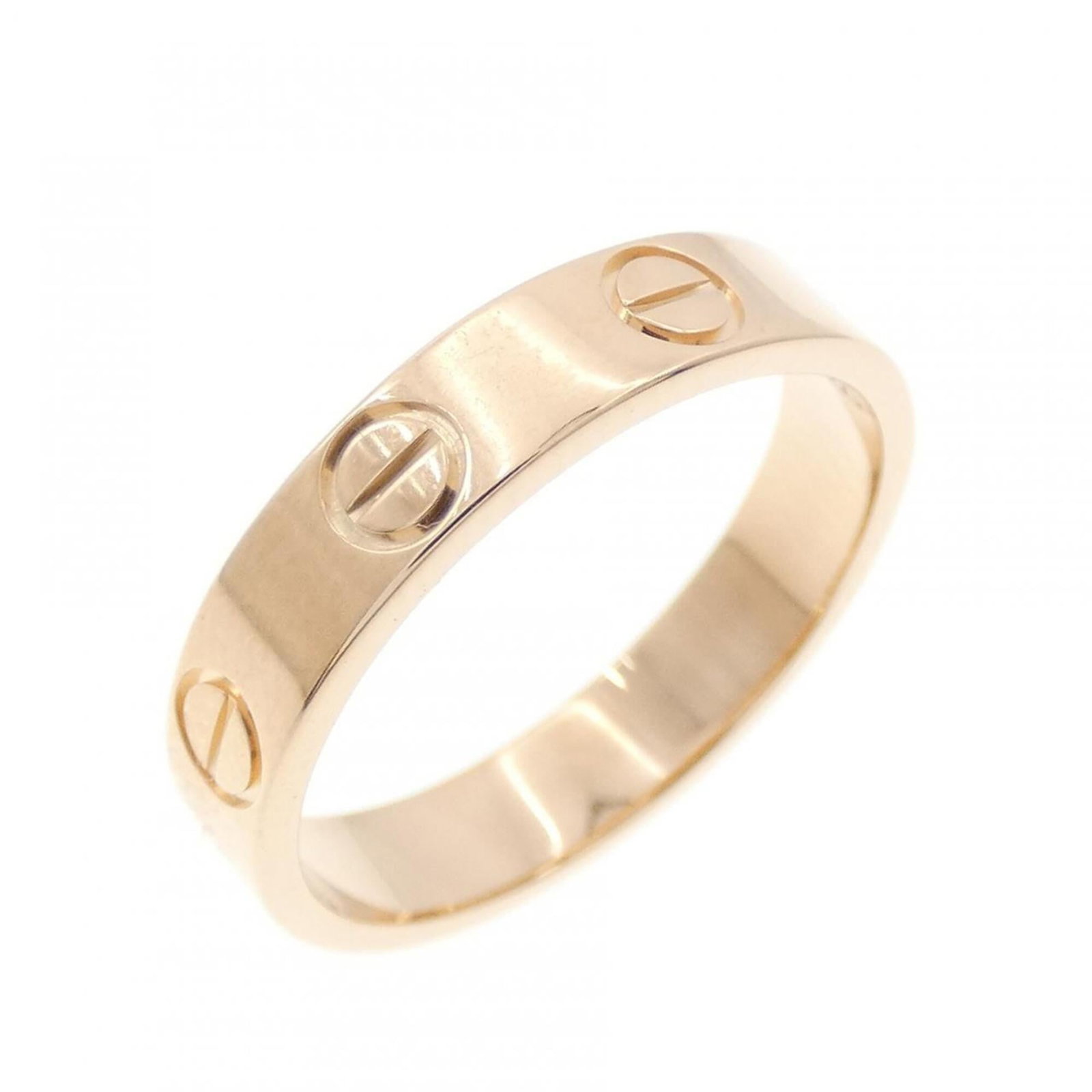 Pink gold 18k ring band from Cartier: Pink gold 18k ring band from Cartier Pink gold 18k Cartier ring band with a subtle touch of femininity. This used, very good condition piece features a few traces of usage and some minor scratches/dir