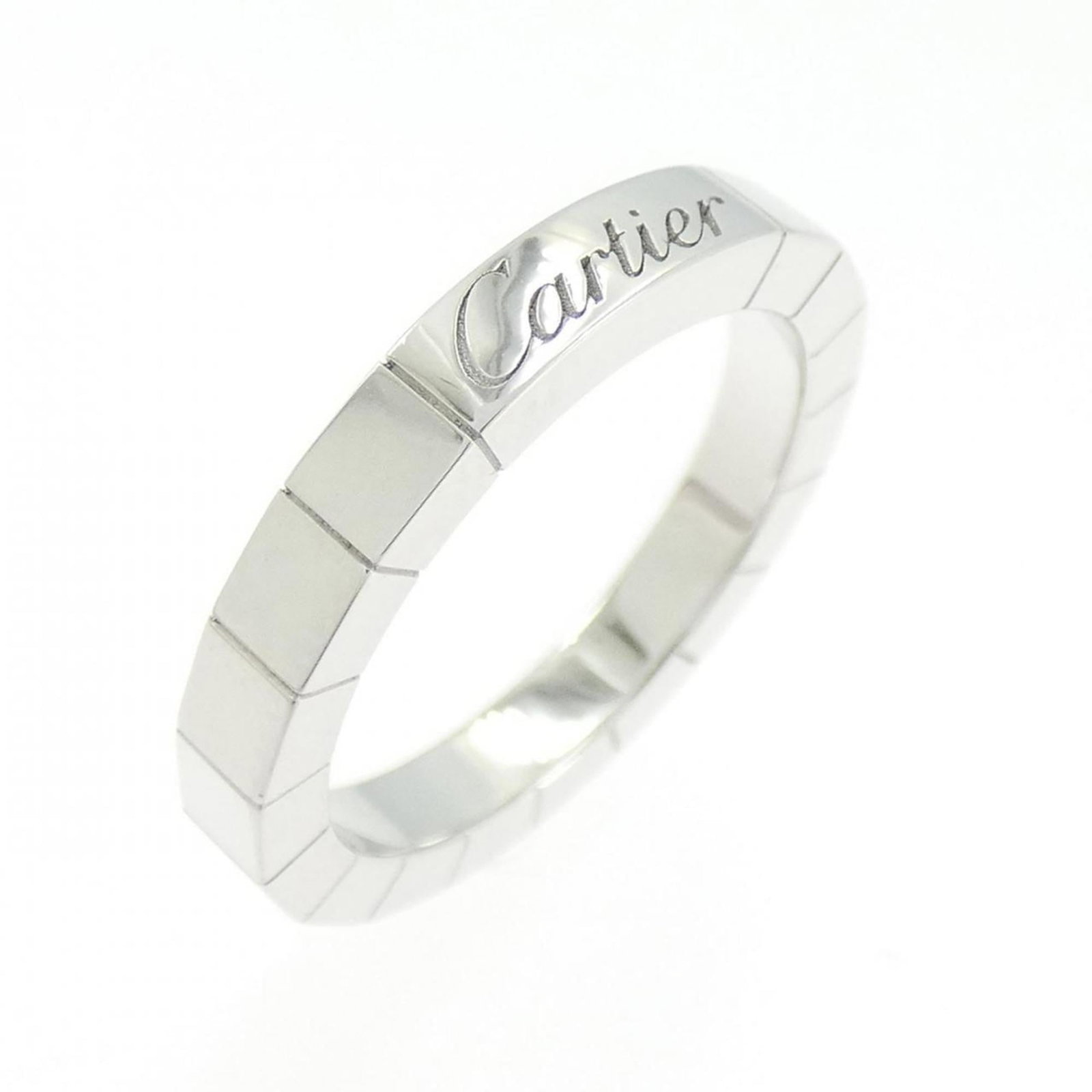 White Gold Cartier Band Ring 18K: White Gold Cartier Band Ring 18K 18K White Gold Cartier Band Ring for Women - Like New Condition. This beautiful band ring features white gold material and bears a signature, showcasing the craftsmans