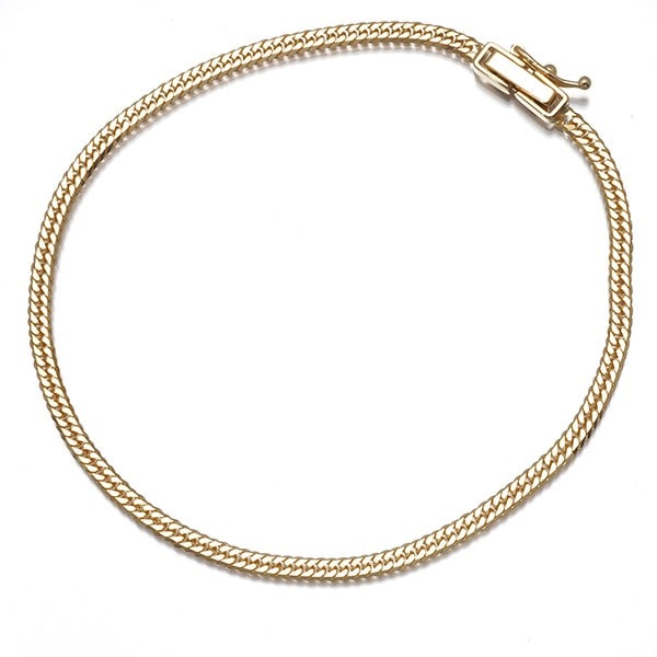 Curb Chain Bracelet 18K 750 Yellow Gold 3.8G 18Cm: Curb Chain Bracelet 18K 750 Yellow Gold 3.8G 18Cm 18k yellow gold curb chain bracelet with a 3.8g weight and 18cm length, showcasing a classic curb link design that adds a touch of elegance to any out