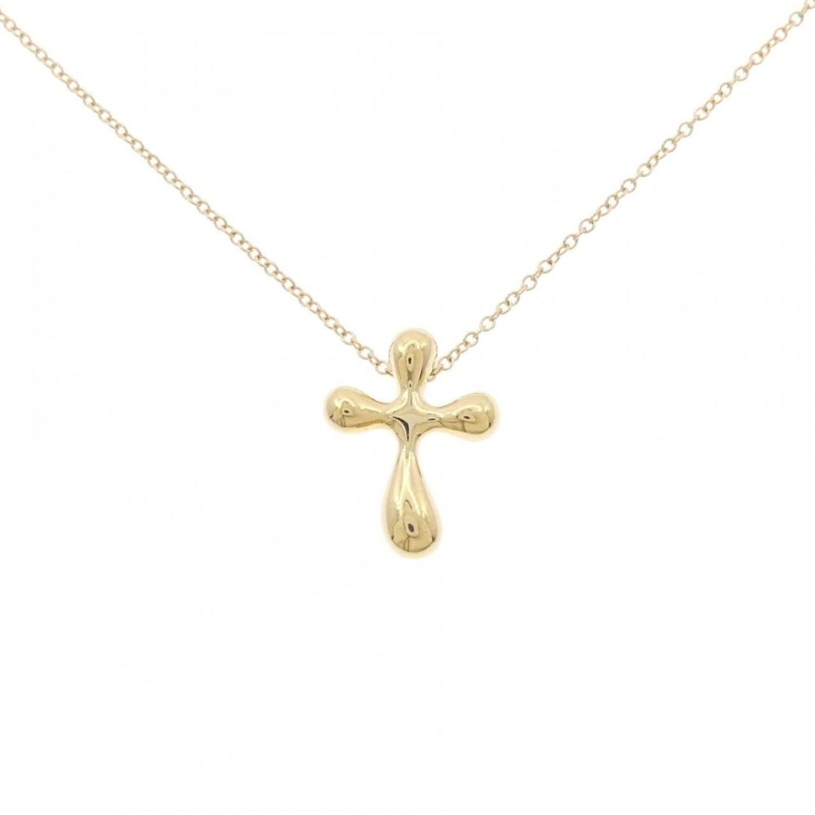 Cross small necklace Tiffany: Cross small necklace Tiffany Yellow Gold (18K) Cross Pendant Necklace from Tiffany. This 41 cm / 16.14'' necklace features a 15.9mm x 21.1mm pendant made from high-quality yellow gold, bearing the