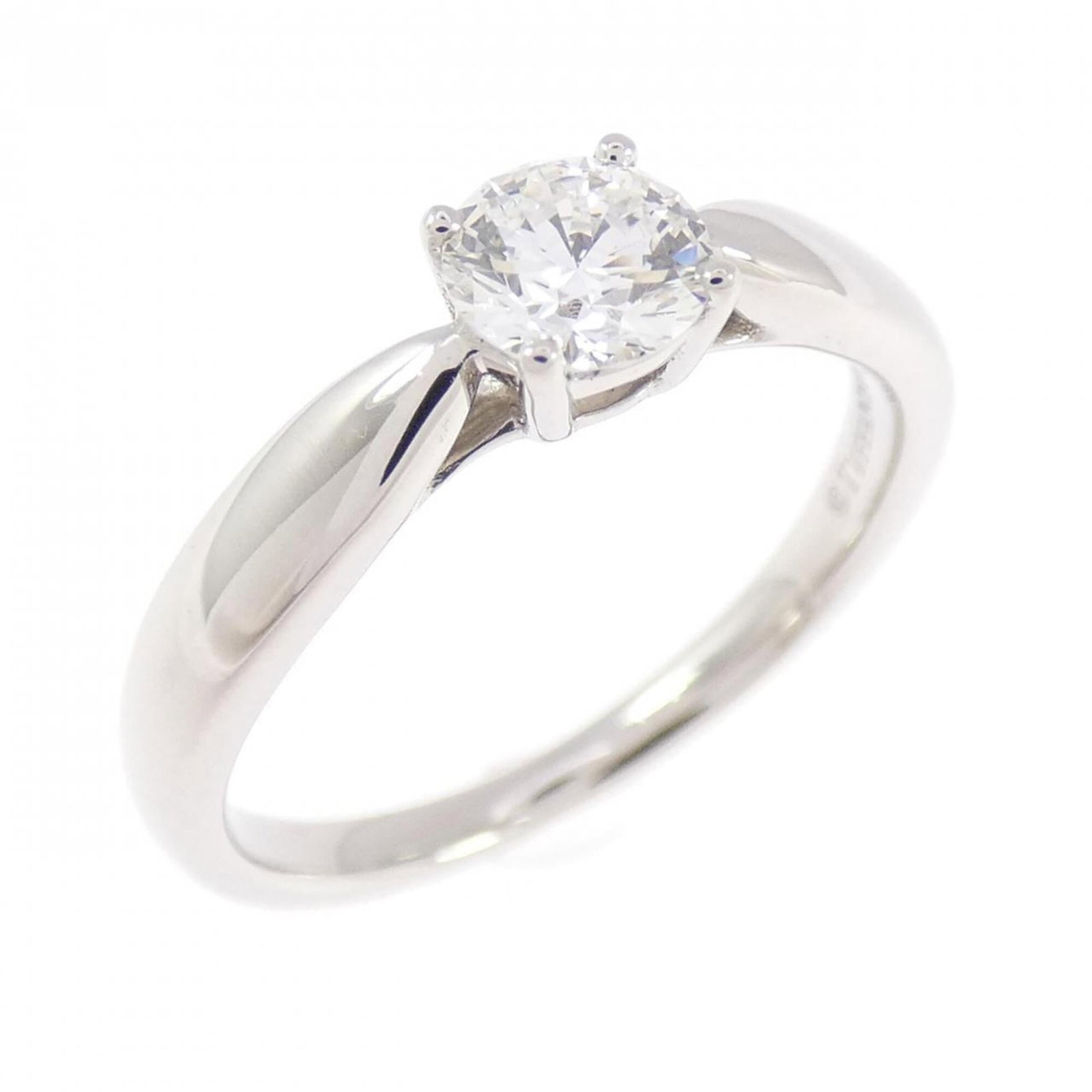 Platinum ring by Tiffany band: Platinum ring by Tiffany band Platinum ring by Tiffany features a band design made from high-quality platinum, with a US size 3.5 to fit comfortably on most women's fingers. The item bears some minor 