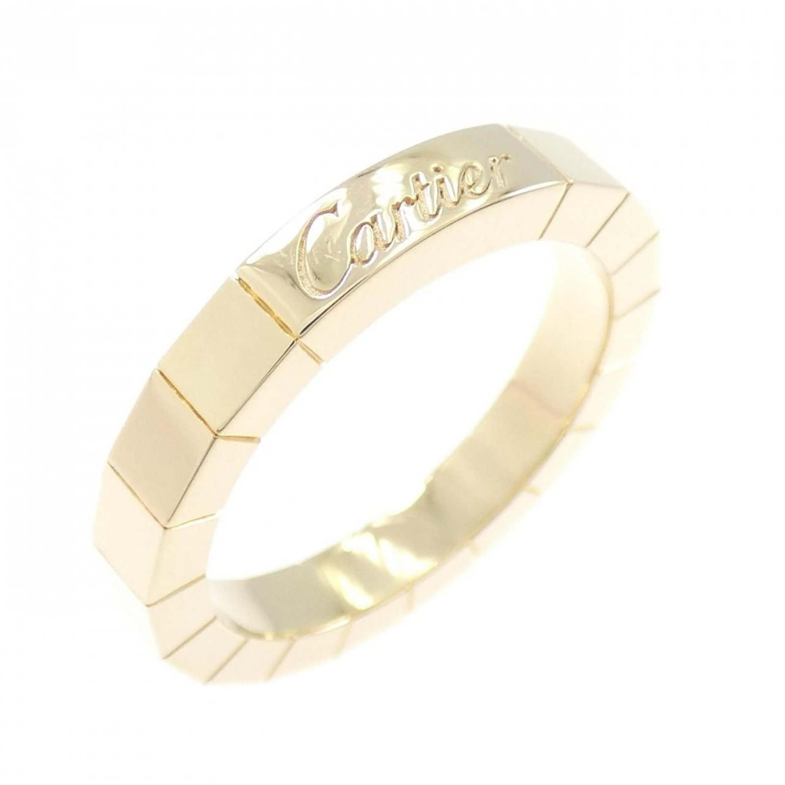 Yellow Gold Ring 18K Cartier: Yellow Gold Ring 18K Cartier 18K yellow gold Cartier band ring in excellent condition, bearing minor traces of usage and slight scratches. The ring's 48mm size corresponds to a US size 4.5, providing