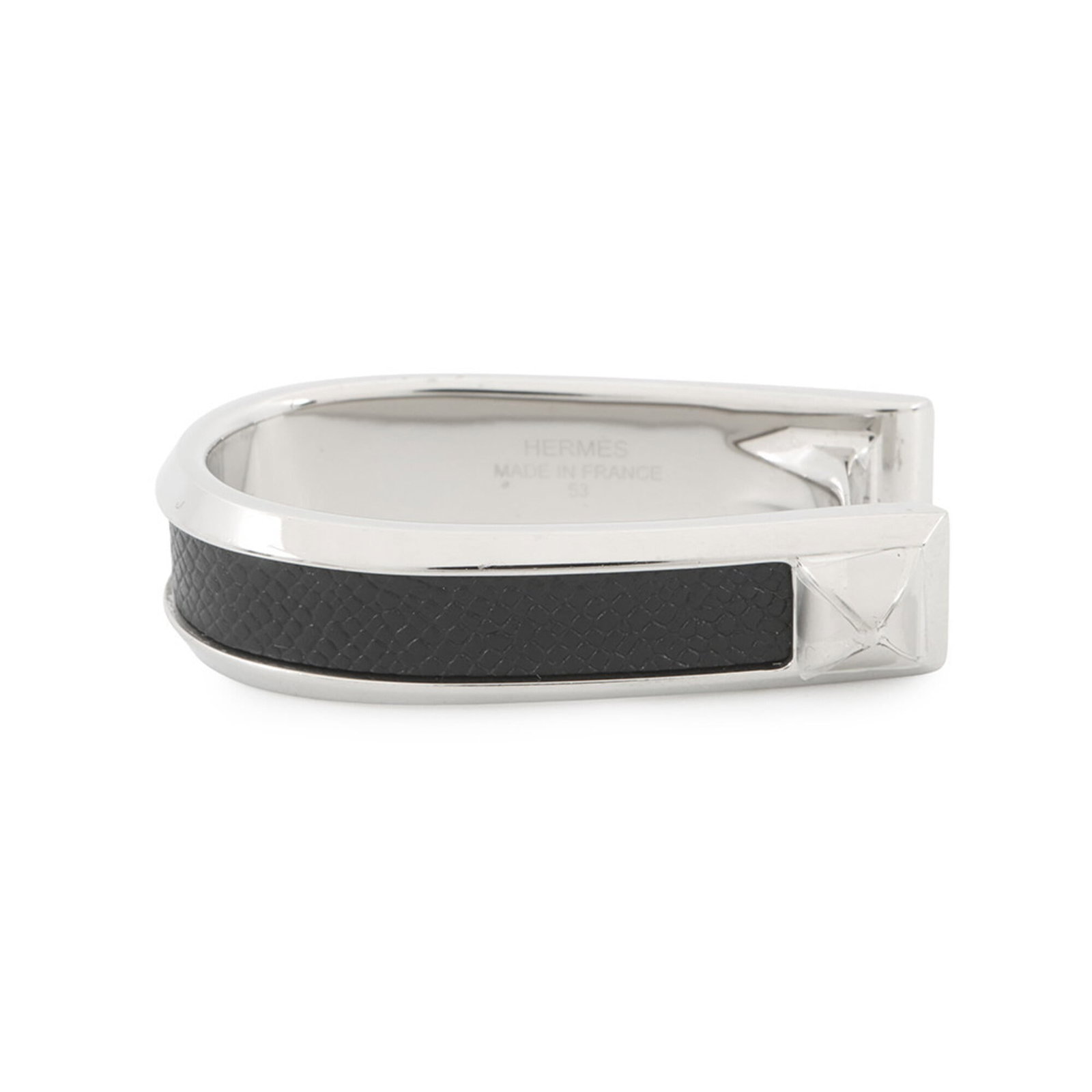 Metal Epsom Leather Band Ring Hermes: Metal Epsom Leather Band Ring Hermes Epsom leather and metal come together in this sleek band ring from Hermes, featuring a classic design with a modern twist. Made from high-quality Epsom leather