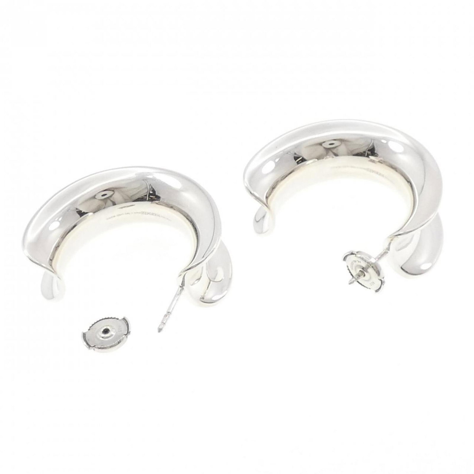 Hermes 925 Silver Earrings Stud - 3