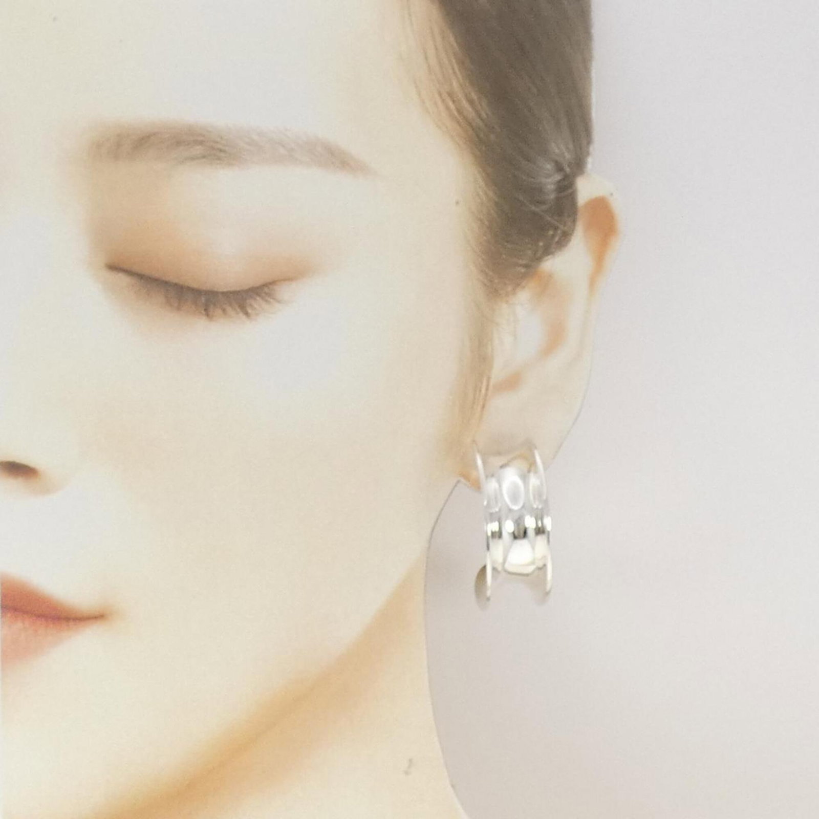 Hermes 925 Silver Earrings Stud - 4