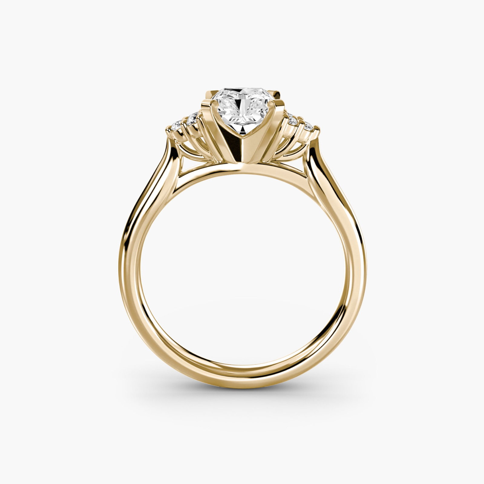 Solitaire Radiant 18Kt Yellow Gold Ring Setting (1 of 5)