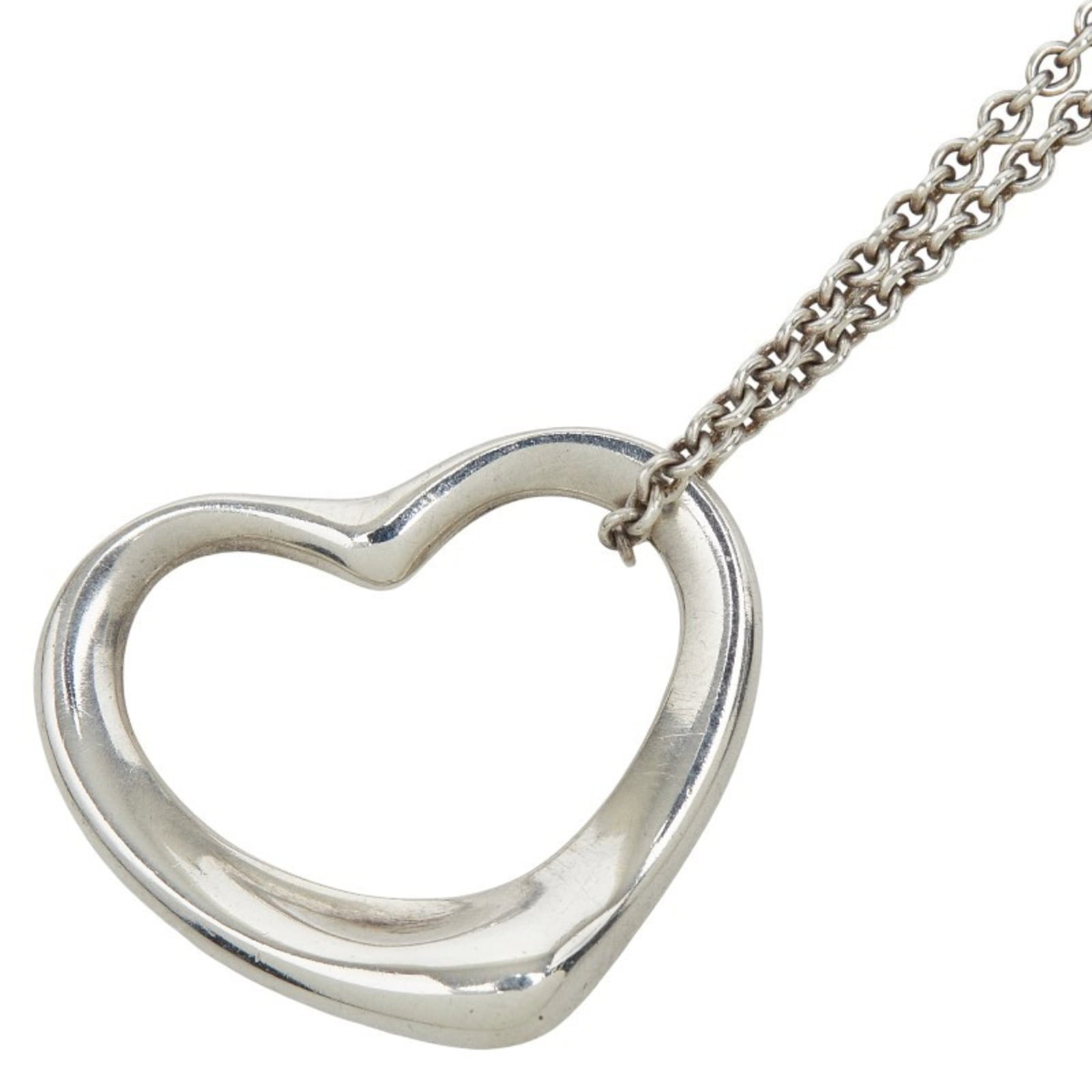 Sterling silver open heart necklace for women by Tiffany and Co: Sterling silver open heart necklace for women by Tiffany and Co Sterling silver open heart necklace for women by Tiffany and Co, featuring a 41 cm / 16.14'' adjustable neck circumference, with an