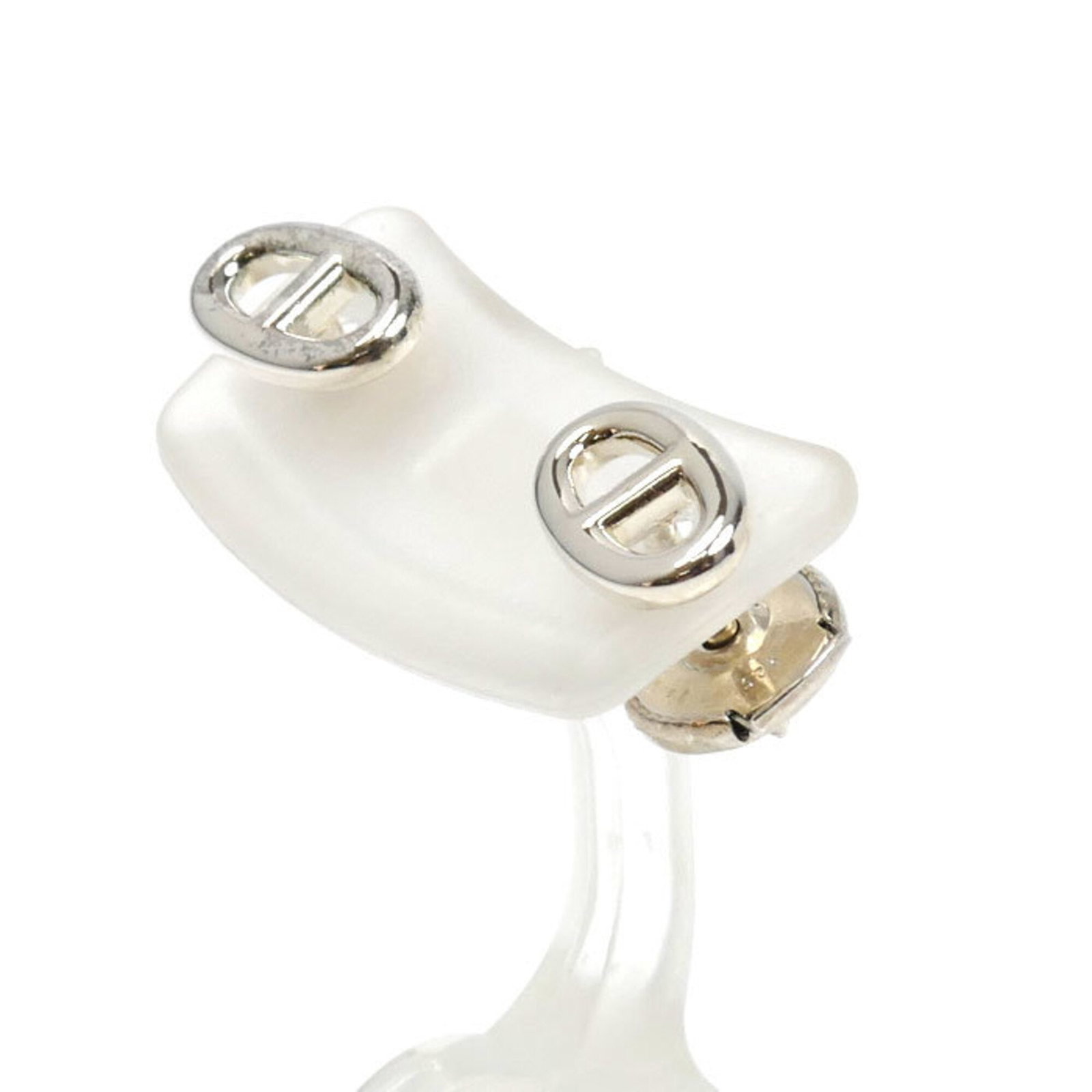 Hermes 925 Silver Earrings Stud - 2