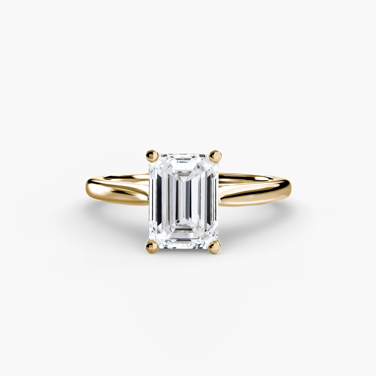 Solitaire Emerald 14Kt Yellow Gold Ring Setting - 2