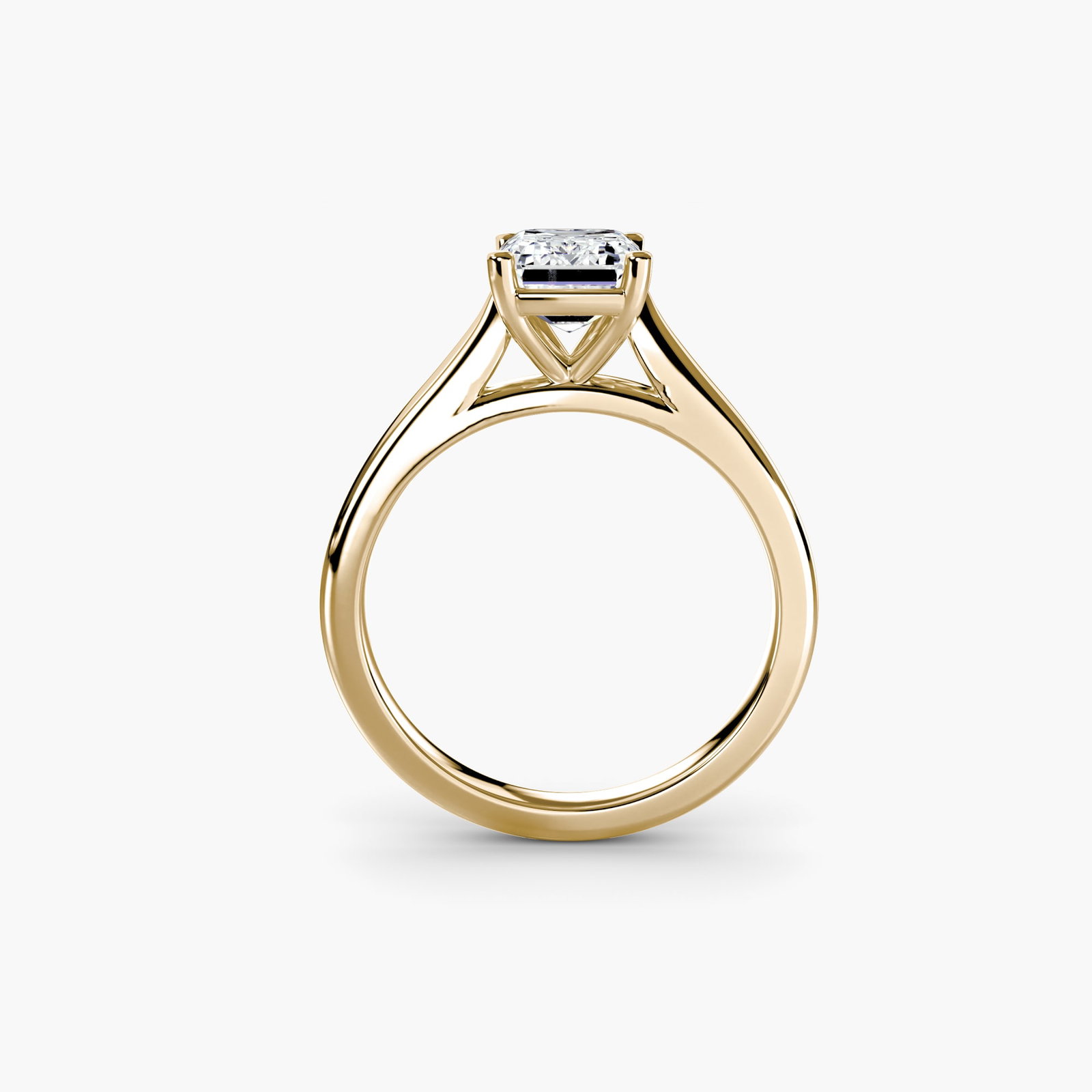 Solitaire Emerald 14Kt Yellow Gold Ring Setting - 4