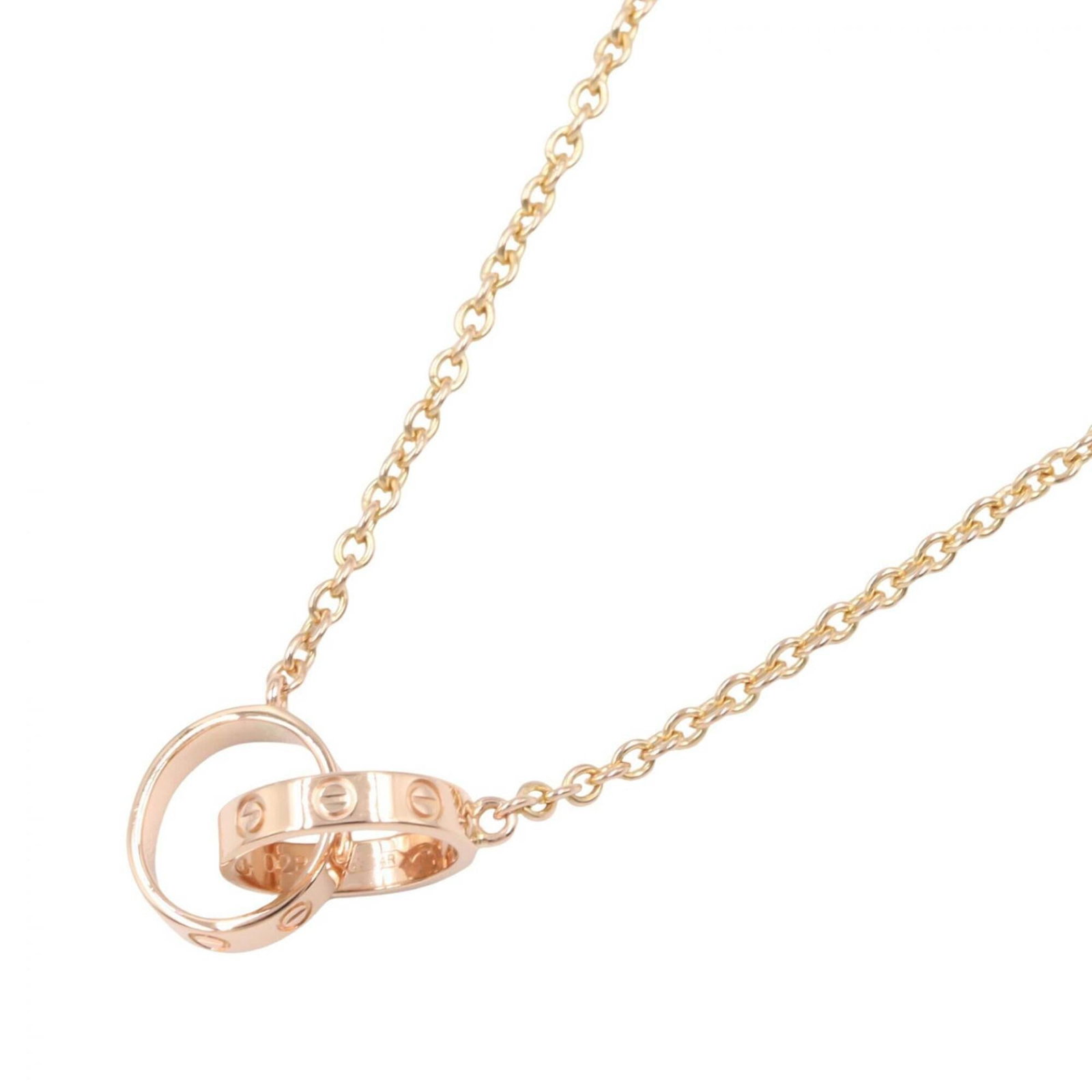 Pink Gold 18K Cartier Necklace Baby Love Tone Women's: Pink Gold 18K Cartier Necklace Baby Love Tone Women's Pink Gold 18K Cartier Necklace Baby Love Tone Women's - A stunning pink gold necklace featuring the iconic Cartier Baby Love tone, crafted from