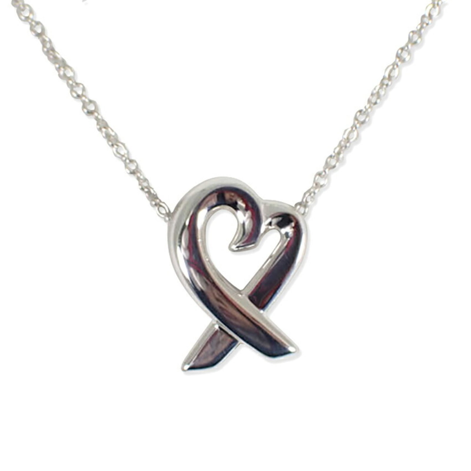Loving Heart Pendant Necklace of Tiffany 925: Loving Heart Pendant Necklace of Tiffany 925 Sterling silver necklace with a 20.8mm x 15.6mm pendant, made from high-quality Tiffany & Co. 925 material, features a classic design that exudes elegance