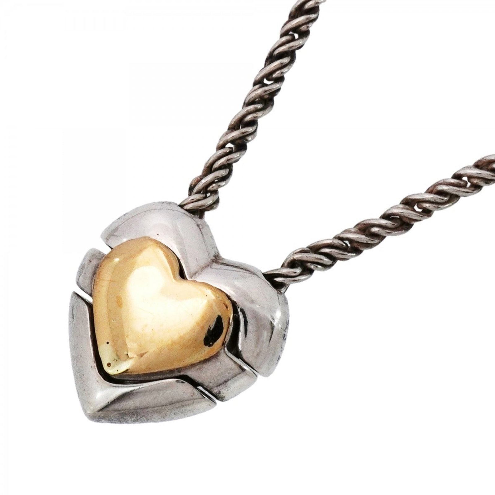 Tiffany & Co. Puzzle Heart Necklace 18K Yellow Gold (Kyg) Sterling Silver 925 Women'S: Tiffany & Co. Puzzle Heart Necklace 18K Yellow Gold (Kyg) Sterling Silver 925 Women'S Tiffany & Co. Puzzle Heart Necklace in 18K Yellow Gold and Sterling Silver 925 features an intricate design with