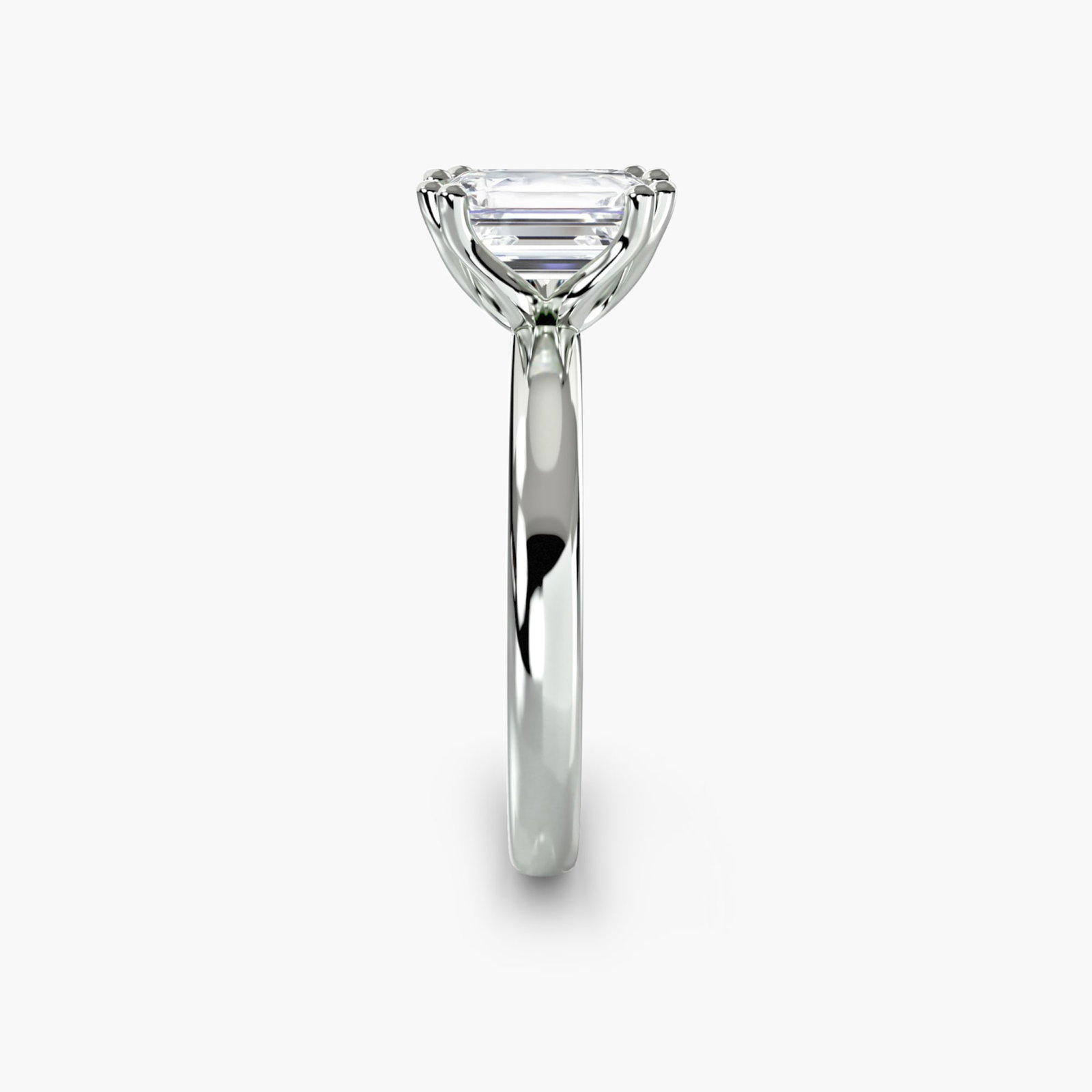 Solitaire Emerald 18Kt White Gold Ring Setting - 3
