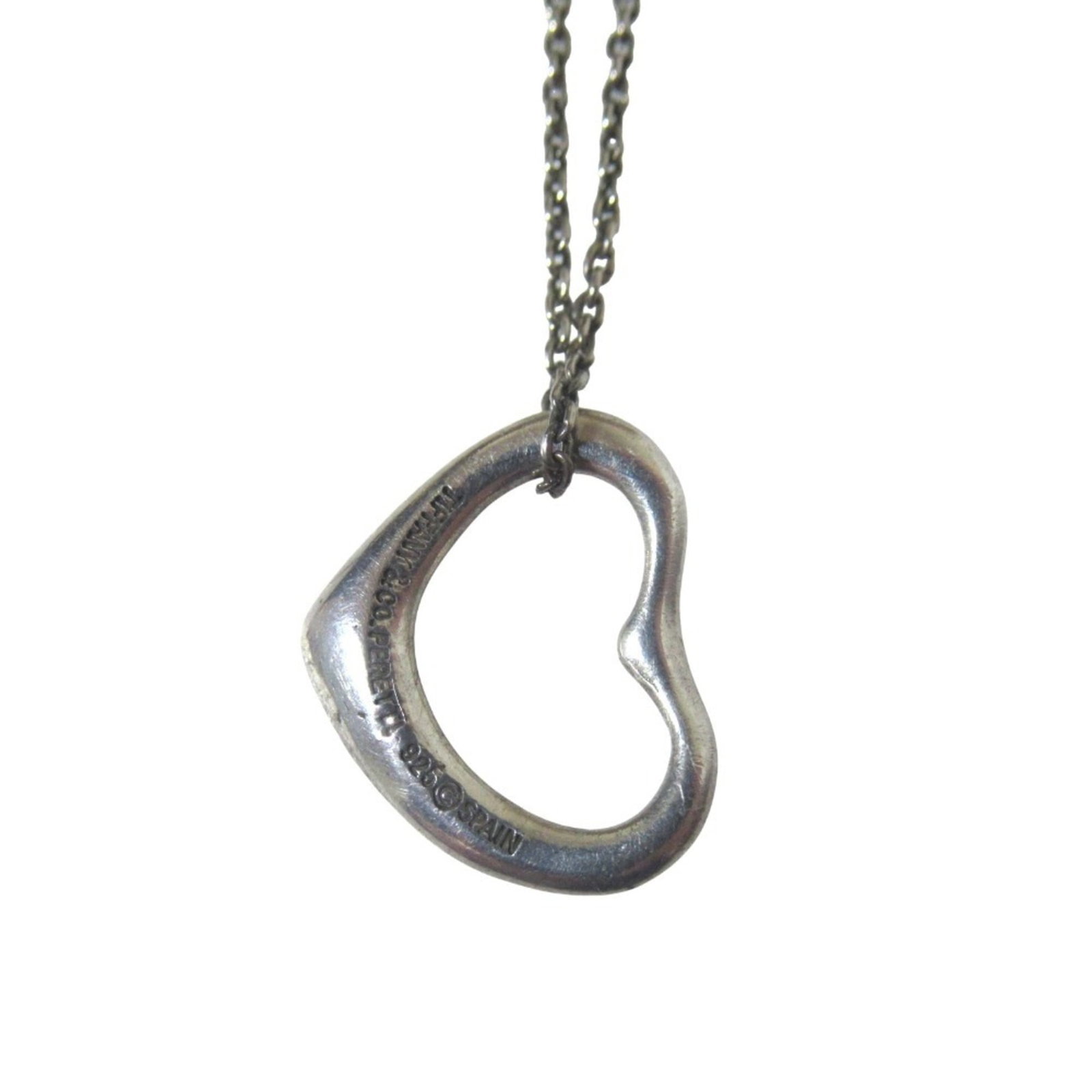 Women's Elsa Peretti Sterling Silver Necklace Pendant Open Heart Mini 925 Tiffany Co: Women's Elsa Peretti Sterling Silver Necklace Pendant Open Heart Mini 925 Tiffany Co Sterling silver necklace pendant in the iconic design by Elsa Peretti, featuring an open heart motif. This