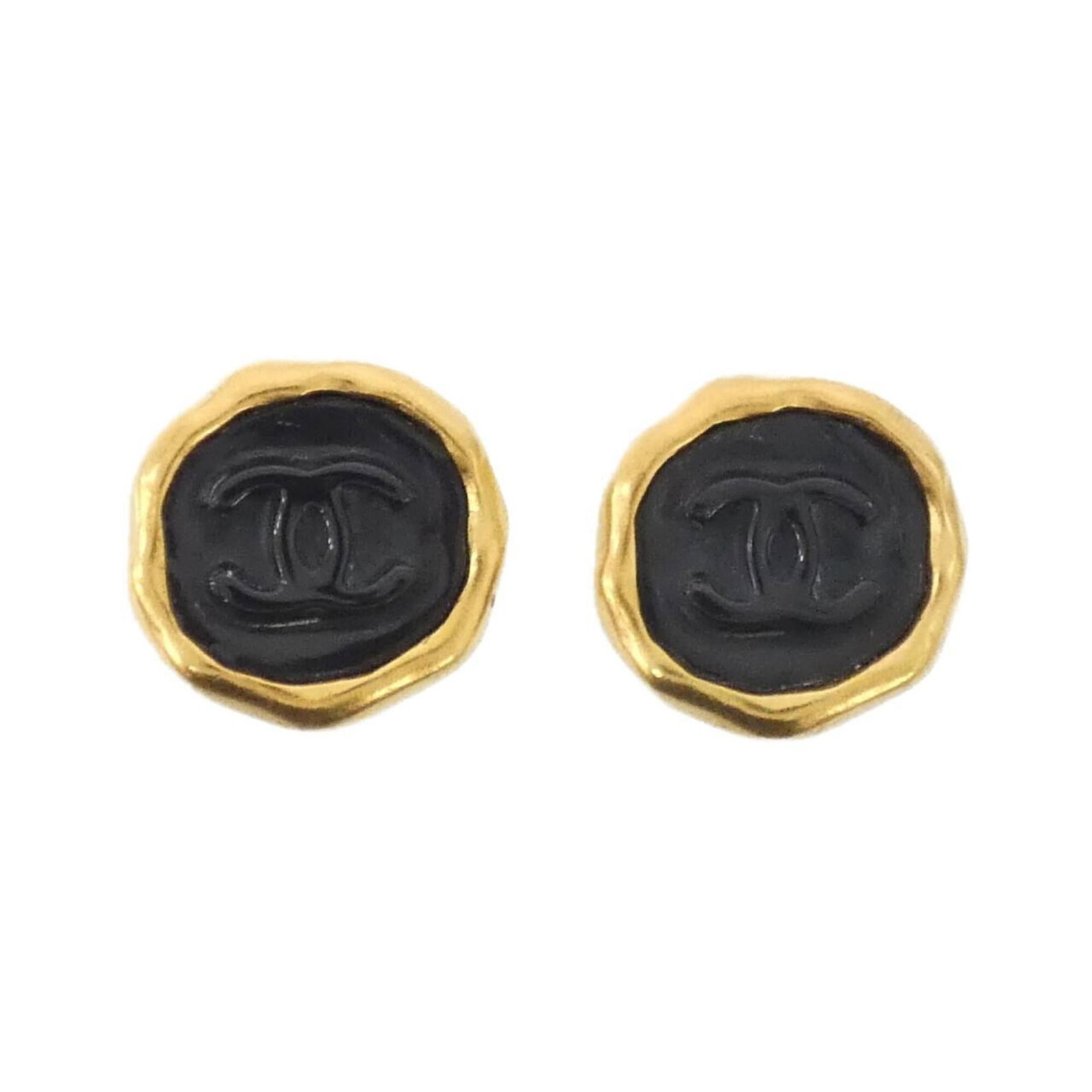 Chanel Clip Earrings: Chanel Clip Earrings Chanel Clip Earrings in Black and Gold. These iconic earrings feature a sleek design with a subtle clip-on closure, showcasing the timeless elegance of Chanel's signature style.