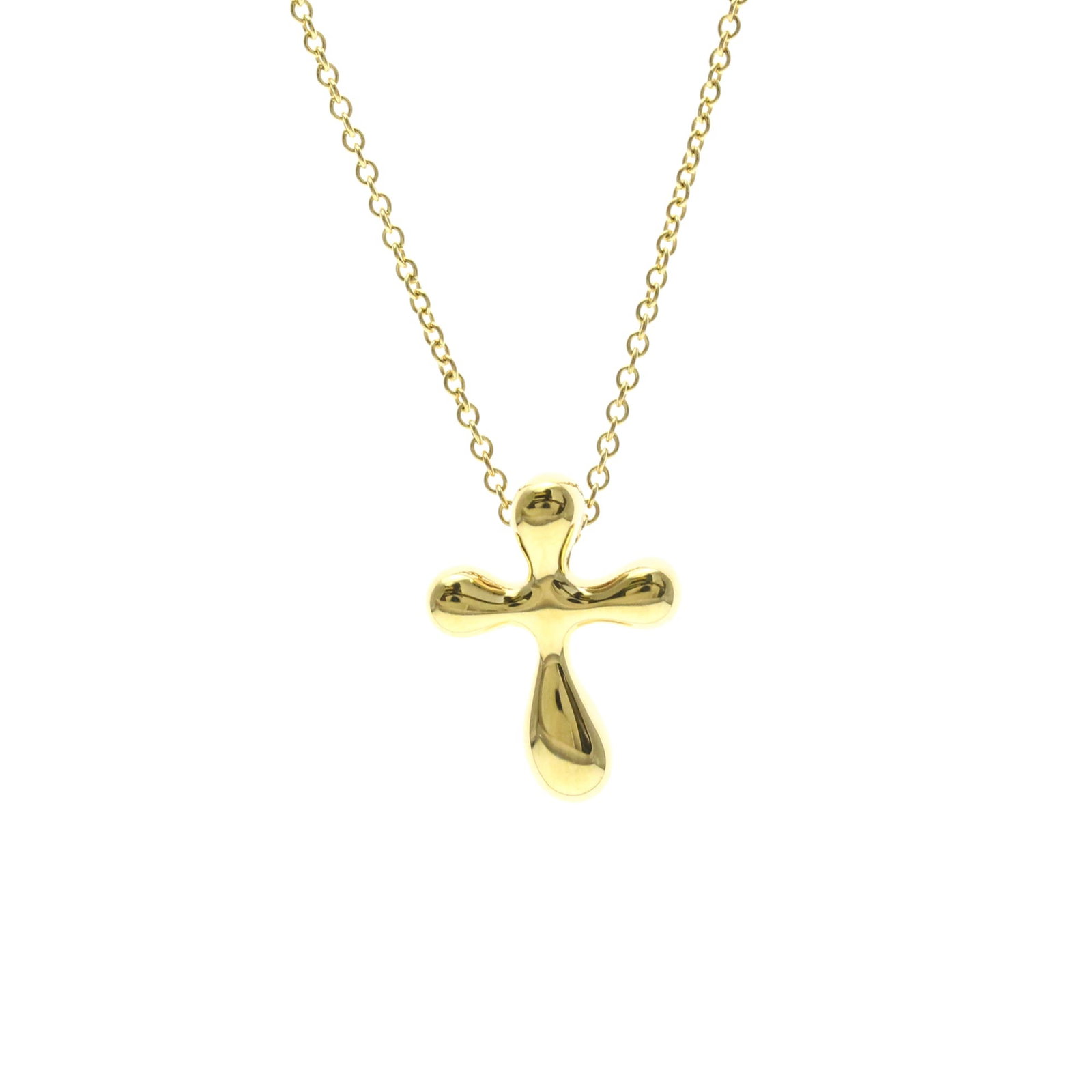 Tiffany Small Cross Necklace Yellow Gold (18K) No Stone Menwomen Fashion Pendant Necklace (Gold): Tiffany Small Cross Necklace Yellow Gold (18K) No Stone Menwomen Fashion Pendant Necklace (Gold) Yellow Gold (18K) pendant necklace with a small cross design, crafted from high-quality gold for a touc