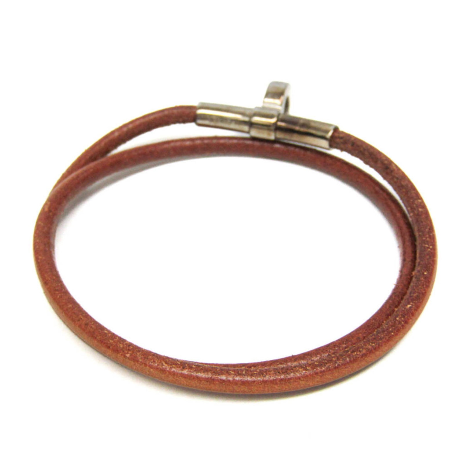 Metal leather bangle Hermes - 2