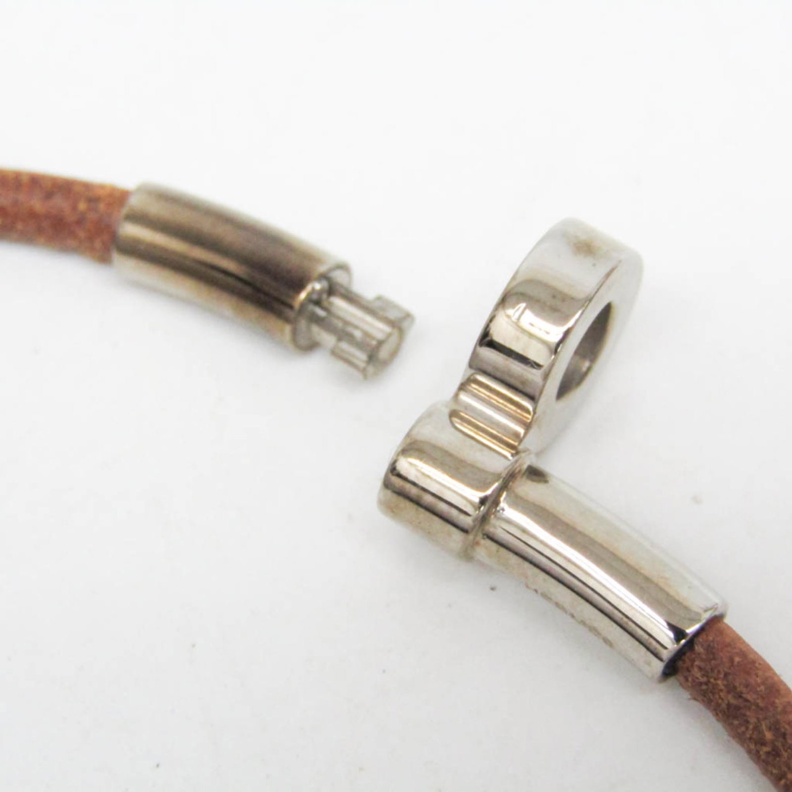 Metal leather bangle Hermes - 6