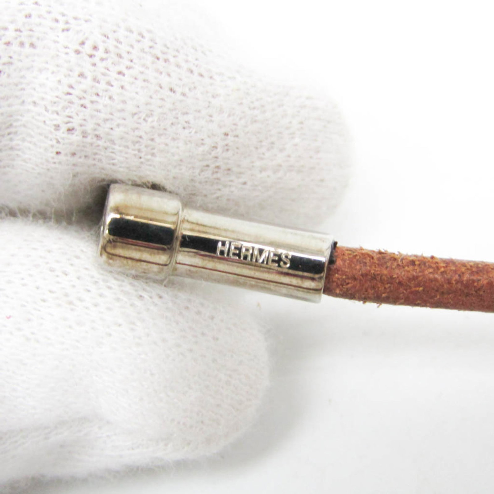 Metal leather bangle Hermes - 7