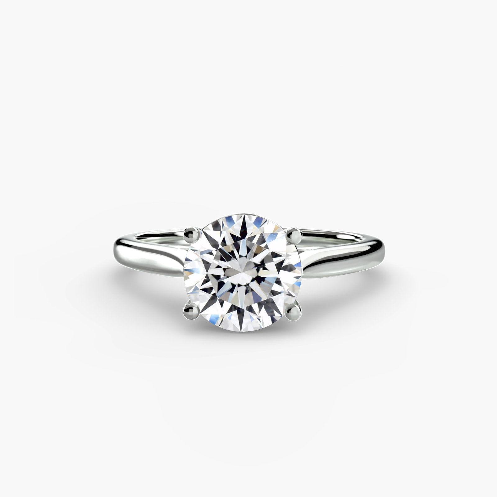 Solitaire Round 18Kt White Gold Ring Setting - 2