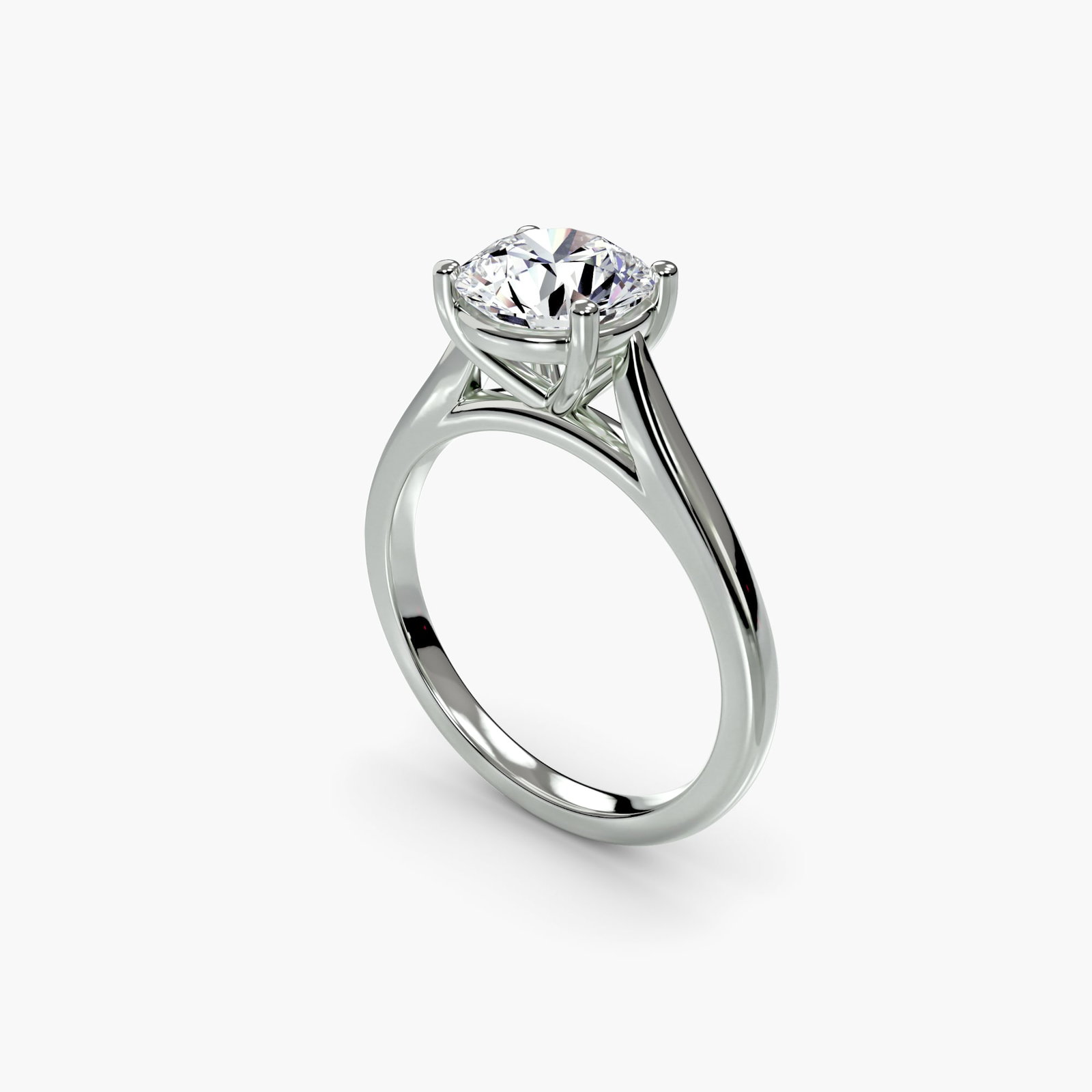 Solitaire Round 18Kt White Gold Ring Setting - 5