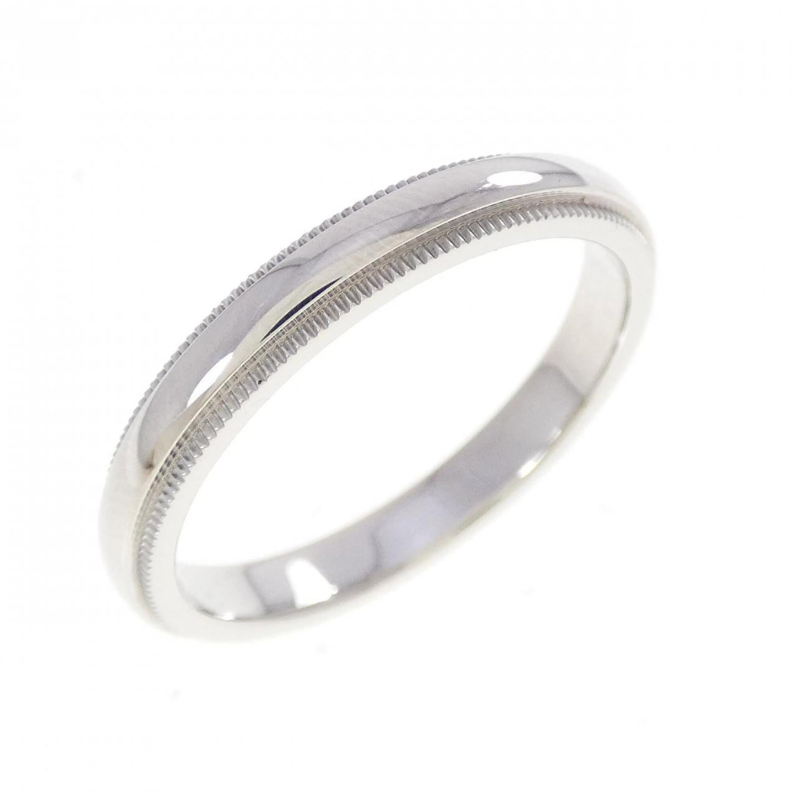Platinum ring by Tiffany band: Platinum ring by Tiffany band Platinum ring by Tiffany features a sleek band design made from high-quality platinum, with a subtle width of 3.1mm and a comfortable us size 9 fit. The ring bears some m