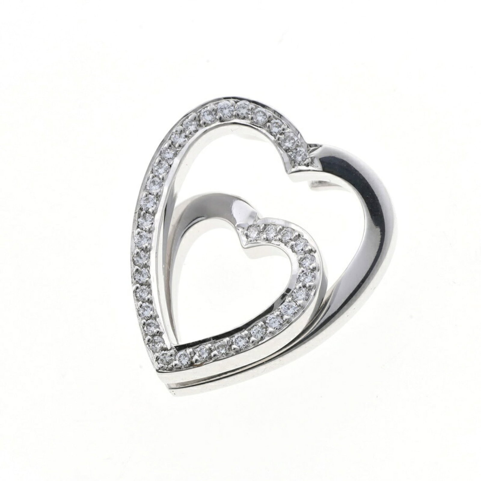 Cartier Interlaced Heart Pendant 18Kwg Diamond 20251121: Cartier Interlaced Heart Pendant 18Kwg Diamond 20251121 Cartier Interlaced Heart Pendant in 18K White Gold with Clear Diamonds. This elegant pendant features an interlaced heart design, showcasing a