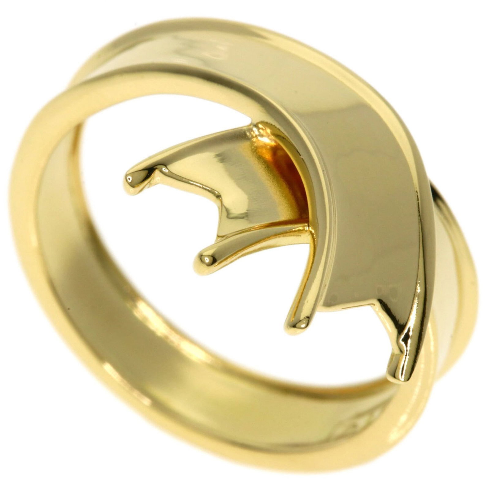 Tiffany Ring Gold Yellow 18K: Tiffany Ring Gold Yellow 18K This Tiffany ring features a beautiful gold yellow 18K band, a notable detail of its design. The item has been well-cared for and shows some minor signs of wear, including