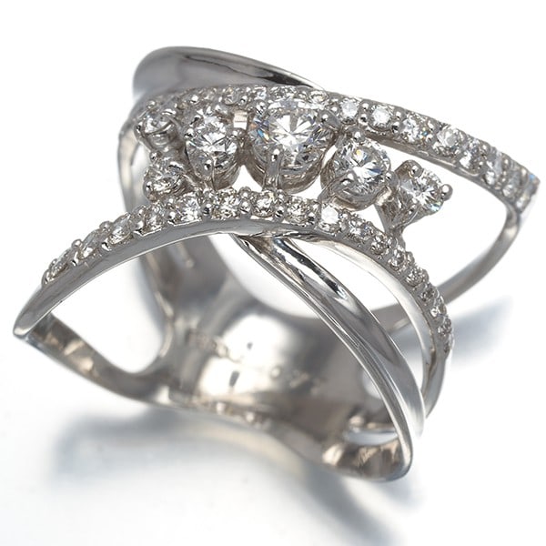 Diamond 0.77Ct Openwork Ring 900 Platinum